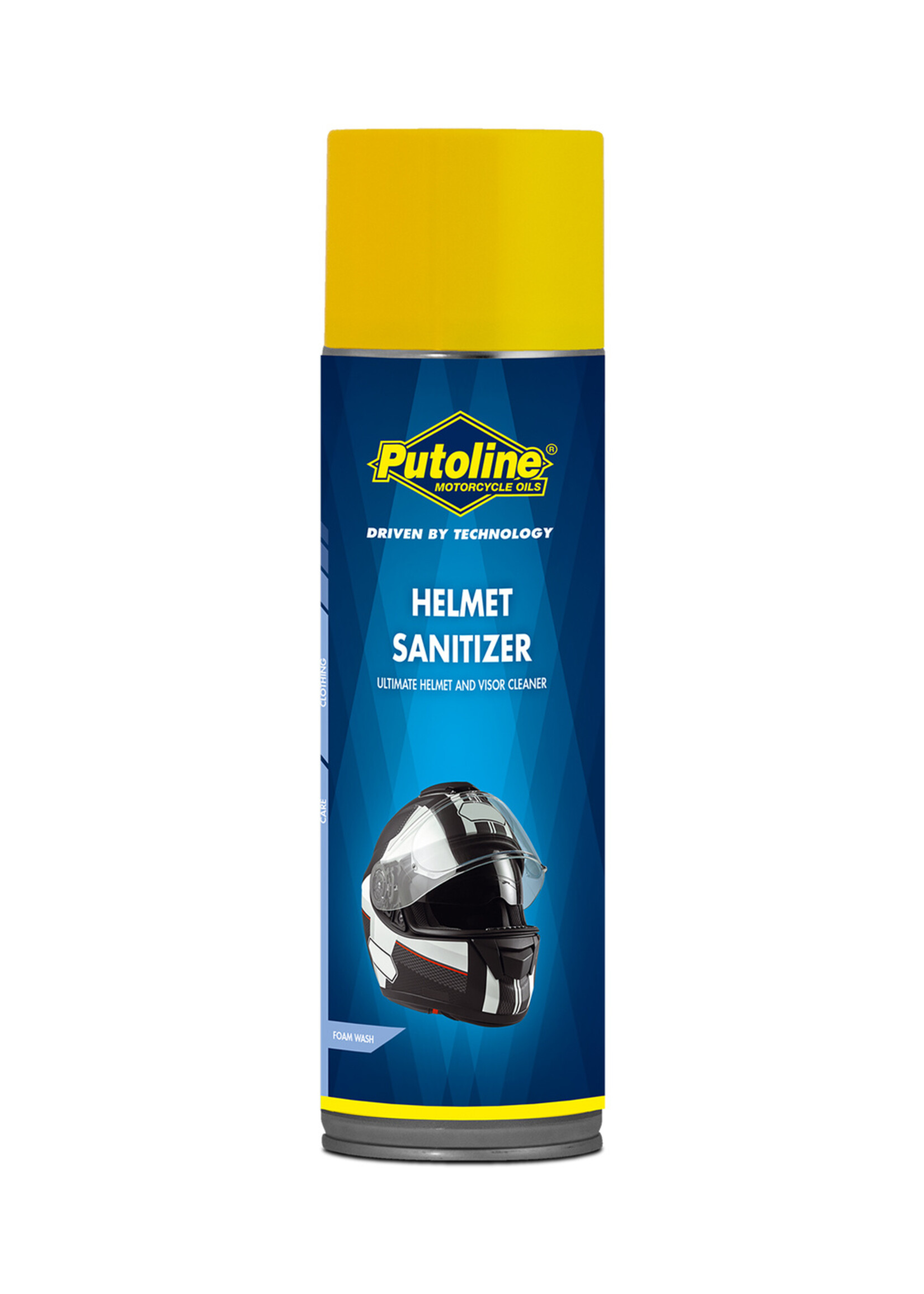 Putoline Helmet Sanitizer is a hygienic, foaming helmet cleaner. The product is quick and easy to use. Cleans and neutralises unpleasant odours in the helmet lining and leaves a fresh, citrus smell. Helmet Sanitizer is also suitable for cleaning the helmet shell a