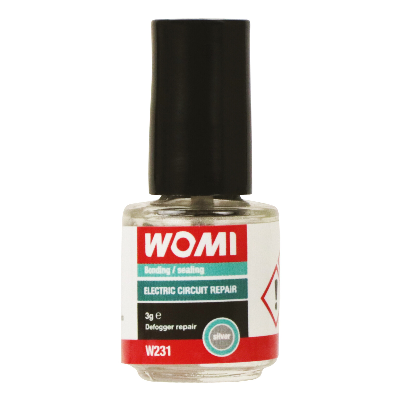 Womi Womi W231 Electric Circuit Repair is a quick and easy way to repair joints and heating systems. Womi silver glue can be applied with a brush or with a drop. Drying is achieved by evaporation of the solvent. Clean all parts to be glued thoroughly before re