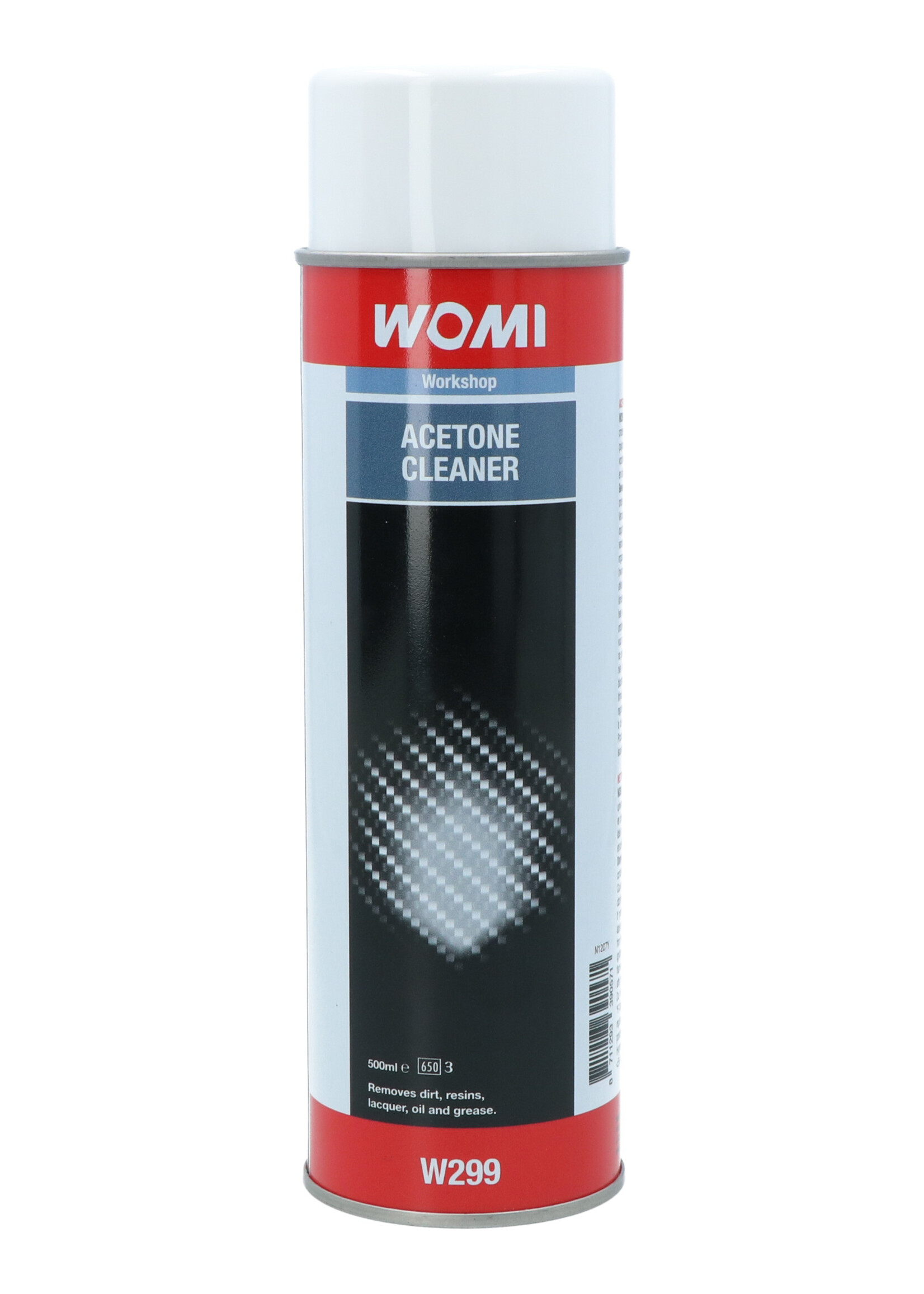 Womi Womi Aceton Cleaner W299 is a universal parts cleaner and degreaser. Removes oil, grease and dirt. Ideal as pre-treatment of surfaces for gluing and sealing. The acetone cleaner ensures a good adhesion and the best result after use. Do not use on polycarb