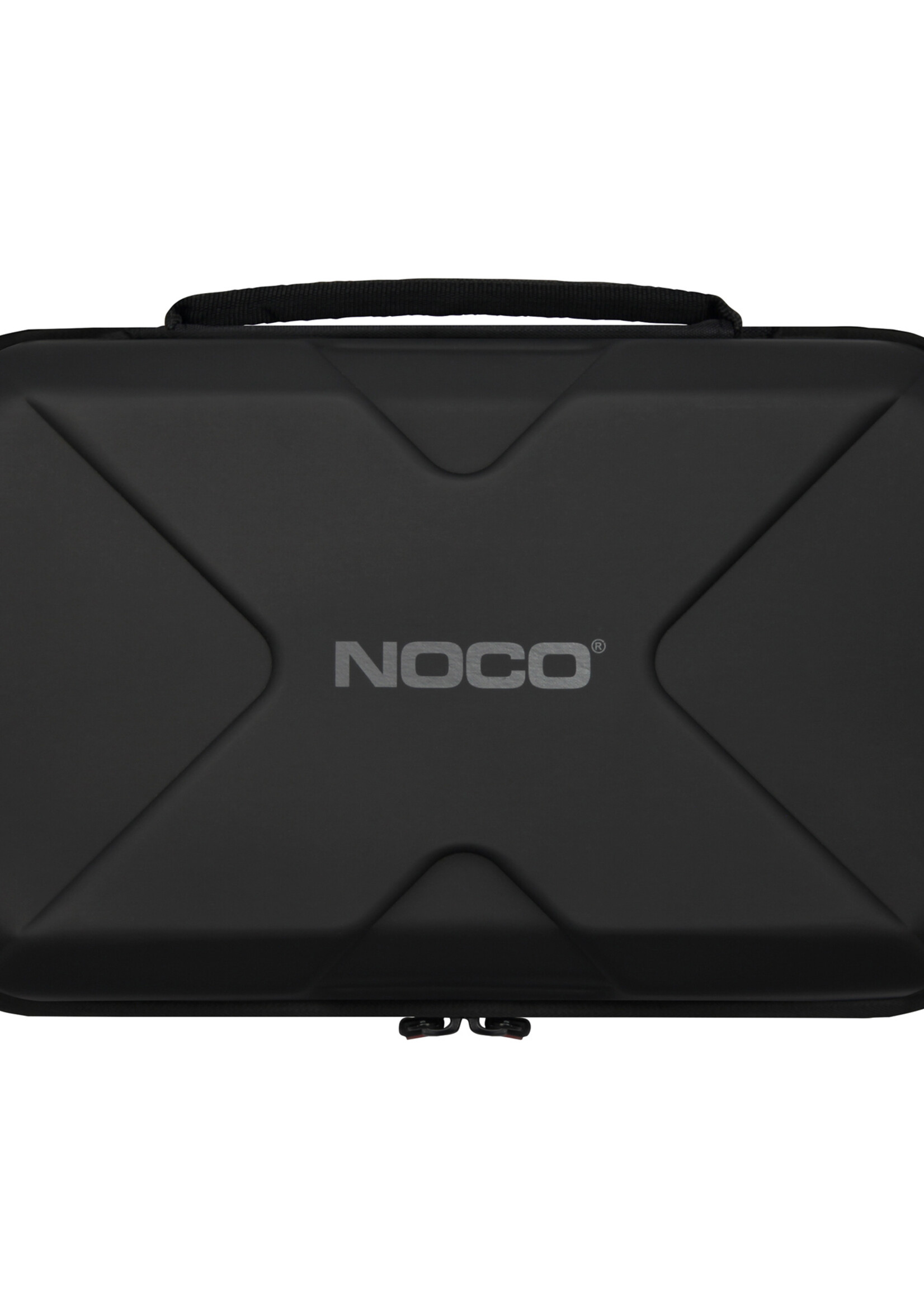 NOCO Lightweight, durable, and rugged EVA Protective Case. Fits the Noco Genius GB150 Boost UltraSafe Jump Starter. Equipped with a zipper closure and reinforced handle for storing and carrying Boost.