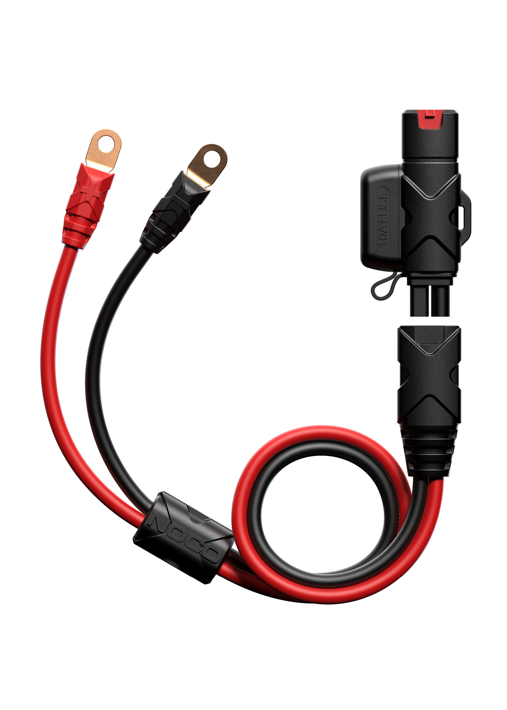 NOCO Noco Genius GBC007 Boost eyelet cable with X-Connect adapter features a heavy-duty mountable eyelet design for automotive and powersport applications. The eyelets were designed to efficiently transfer maximum current flow with minimal power loss.