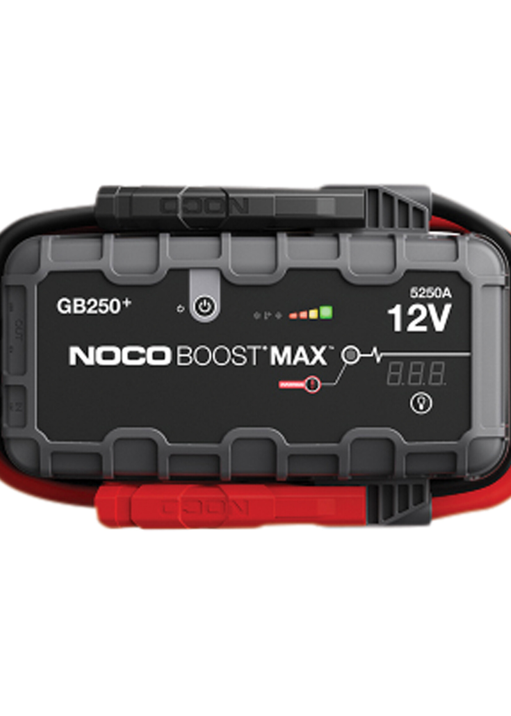 NOCO Noco GB250+ Boost Max Lithium 12 Volt Jump Starter start bijna elk type voertuig zoals auto’s, campers, bestelbussen, touringcars, etc. Maximaal piekvermogen 5250 Ampère. Het is niet alleen een lithium jumpstarter, maar ook een draagbare powerbank voor he