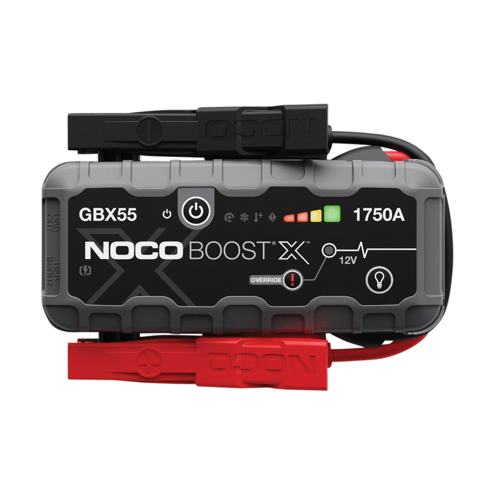 NOCO Noco GBX55 Boost X Lithium 12 Volt Jump Starter starts almost every type of vehicle such as cars, campers, vans, coaches, etc. For engines up to 7.5 litres and diesel engines up to 5 litres. Maximum peak capacity 1750 Amps. It is not only a lithium jump s