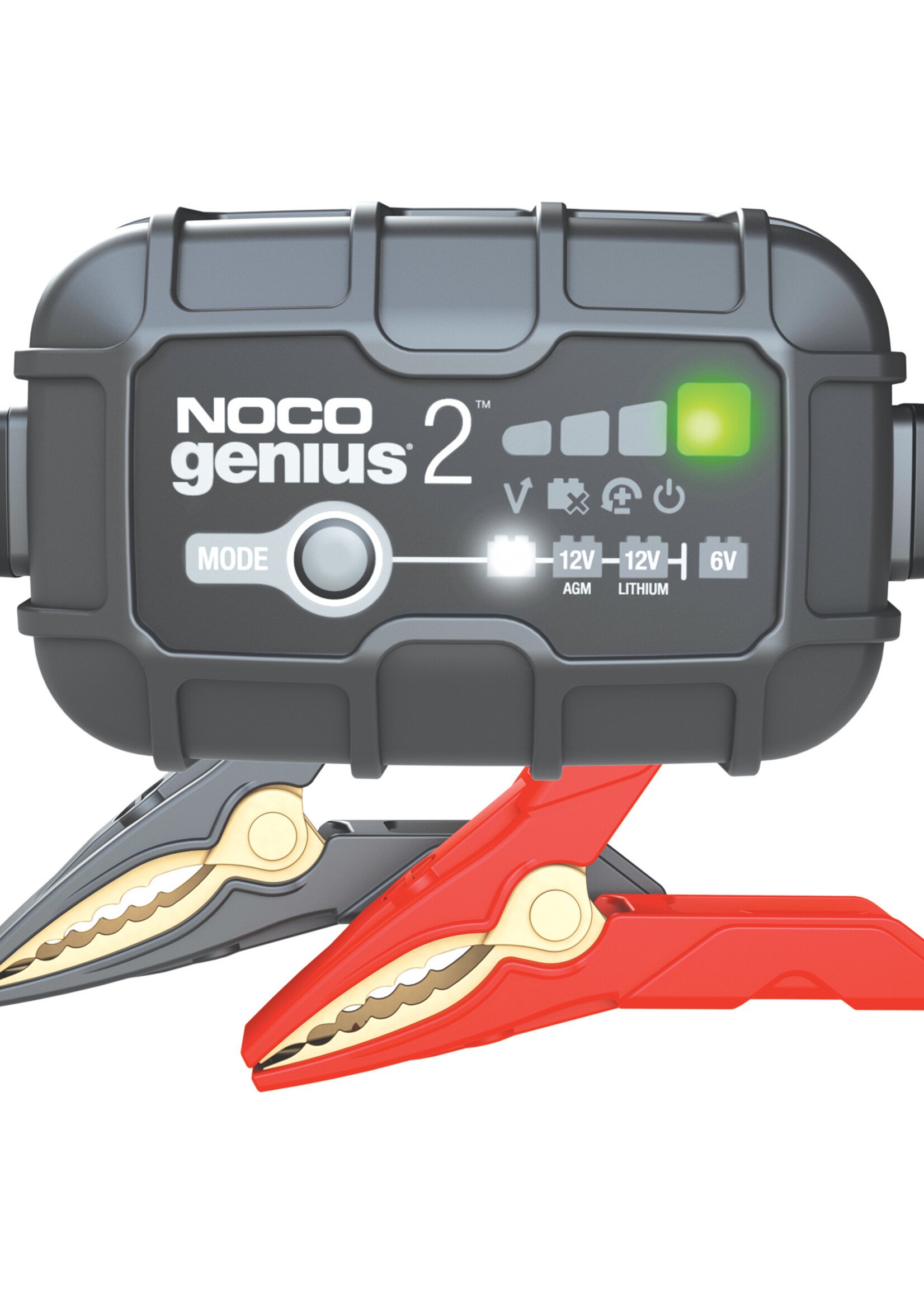 NOCO De introductie van de nieuwste Genius2EU, een van onze krachtigste, meest presterende, energiezuinige en compactste laders tot nu toe. De Genius2EU is een 6 Volt en 12 Volt acculader, een accu-onderhoudslader en een accu desulfator met 2 ampère voor loodz