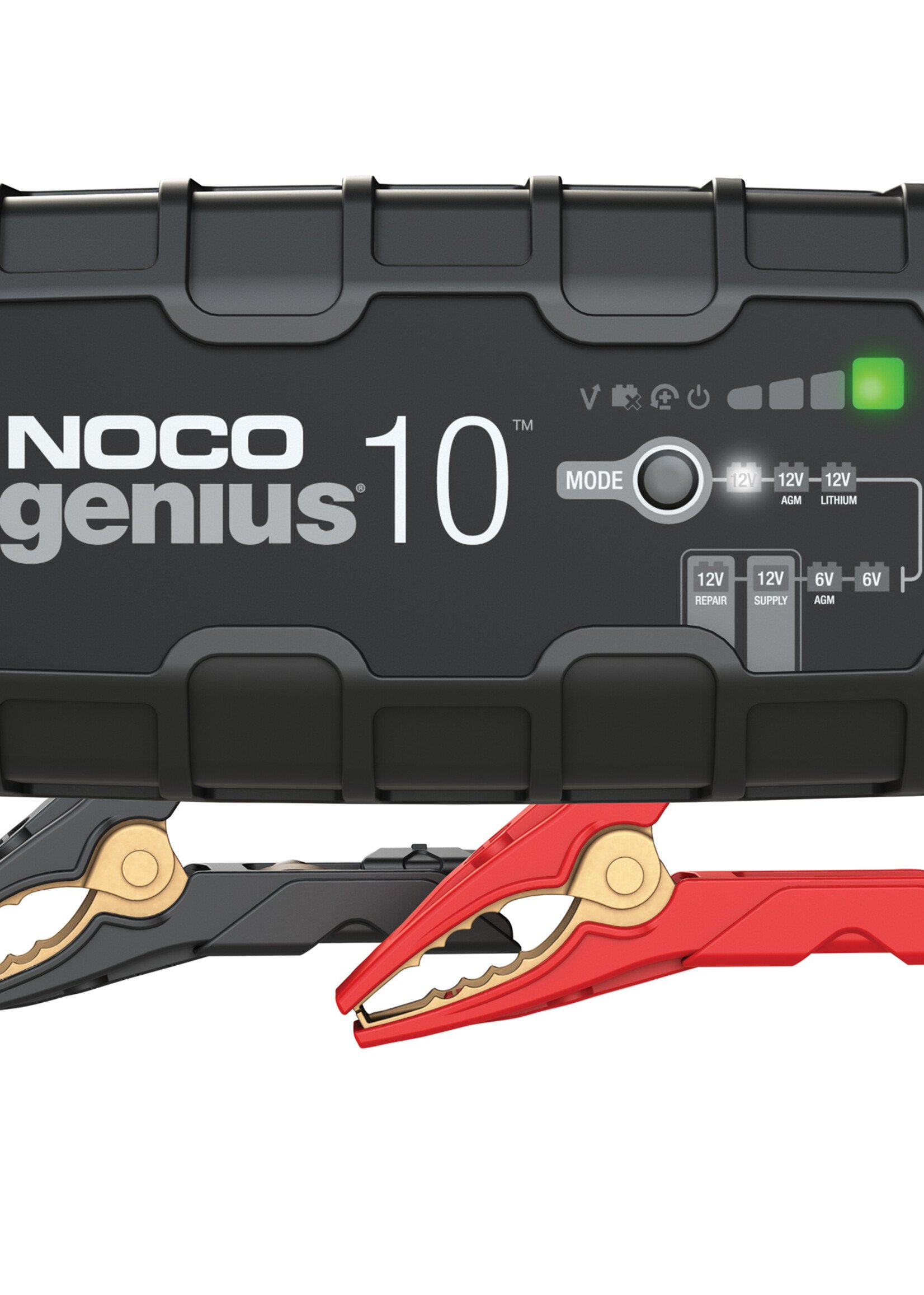 NOCO Automatische 6 & 12 Volt acculader voor zowel lood- als lithium-ion batterijen. Accu's worden opgeladen tot 230 ampère uur. Geavanceerde diagnostische indicatie voor beschadigde batterijen. Reparatiemodus voor zwaar gesulfateerde accu’s.