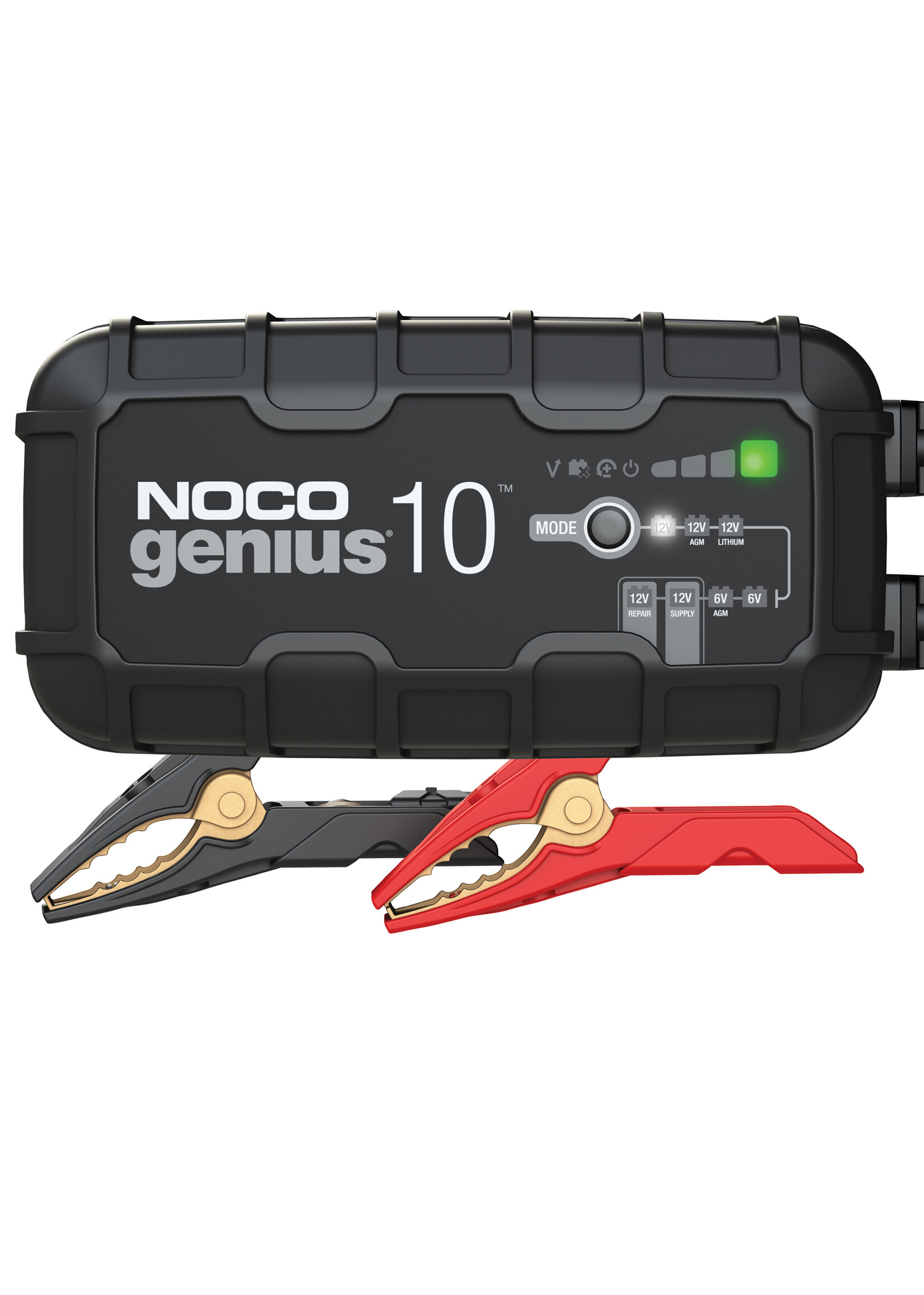 NOCO Automatische 6 & 12 Volt acculader voor zowel lood- als lithium-ion batterijen. Accu's worden opgeladen tot 230 ampère uur. Geavanceerde diagnostische indicatie voor beschadigde batterijen. Reparatiemodus voor zwaar gesulfateerde accu’s.
