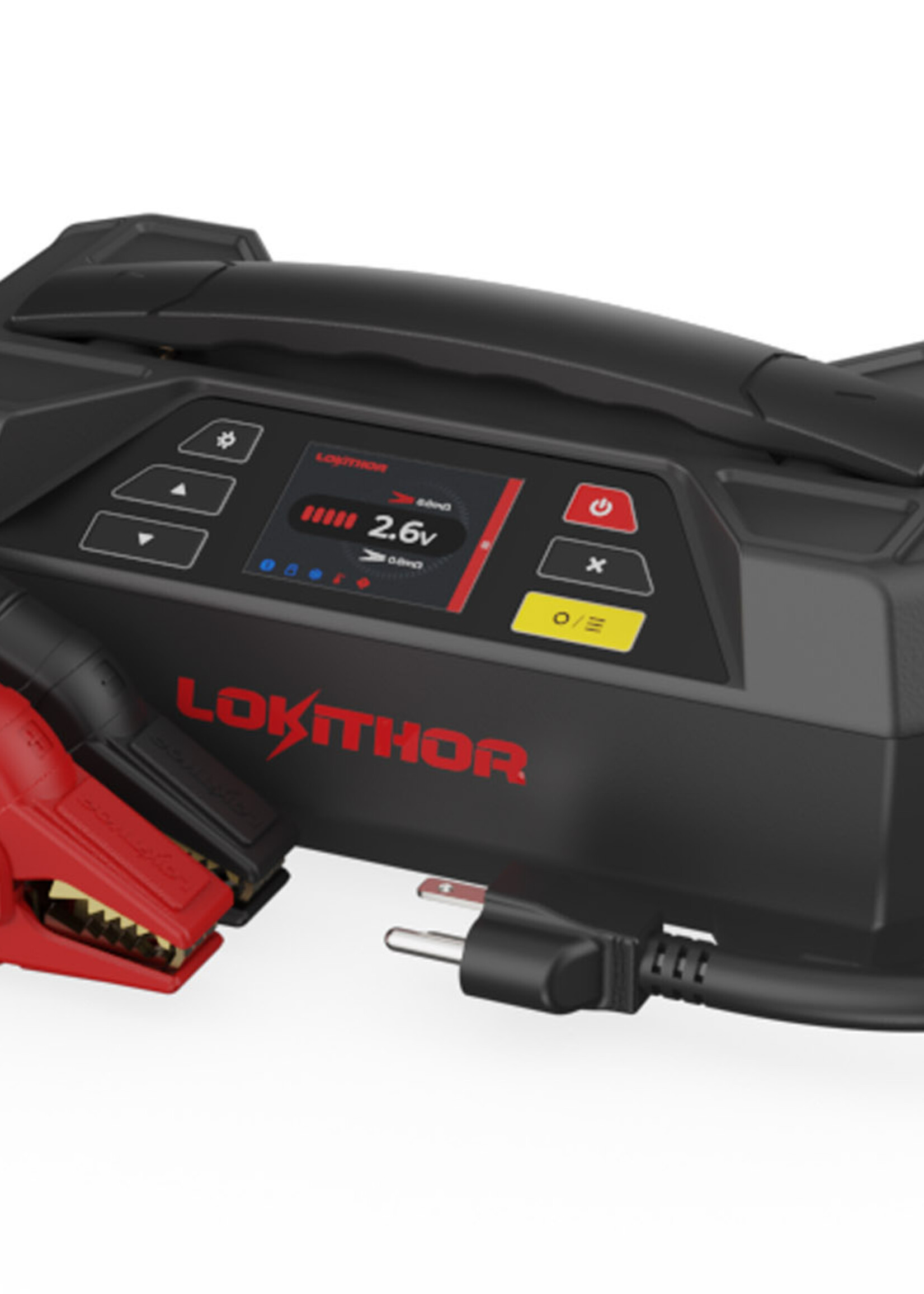 Lokithor De Lokithor The One JTC4250 is een multifunctionele Jumpstarter, acculader en tester in één. De Lokithor jumpstarter levert een piekstroom van 4250 ampère en kan voertuigen starten met benzinemotoren tot 10 liter en dieselmotoren tot 8 liter. De Lokithor