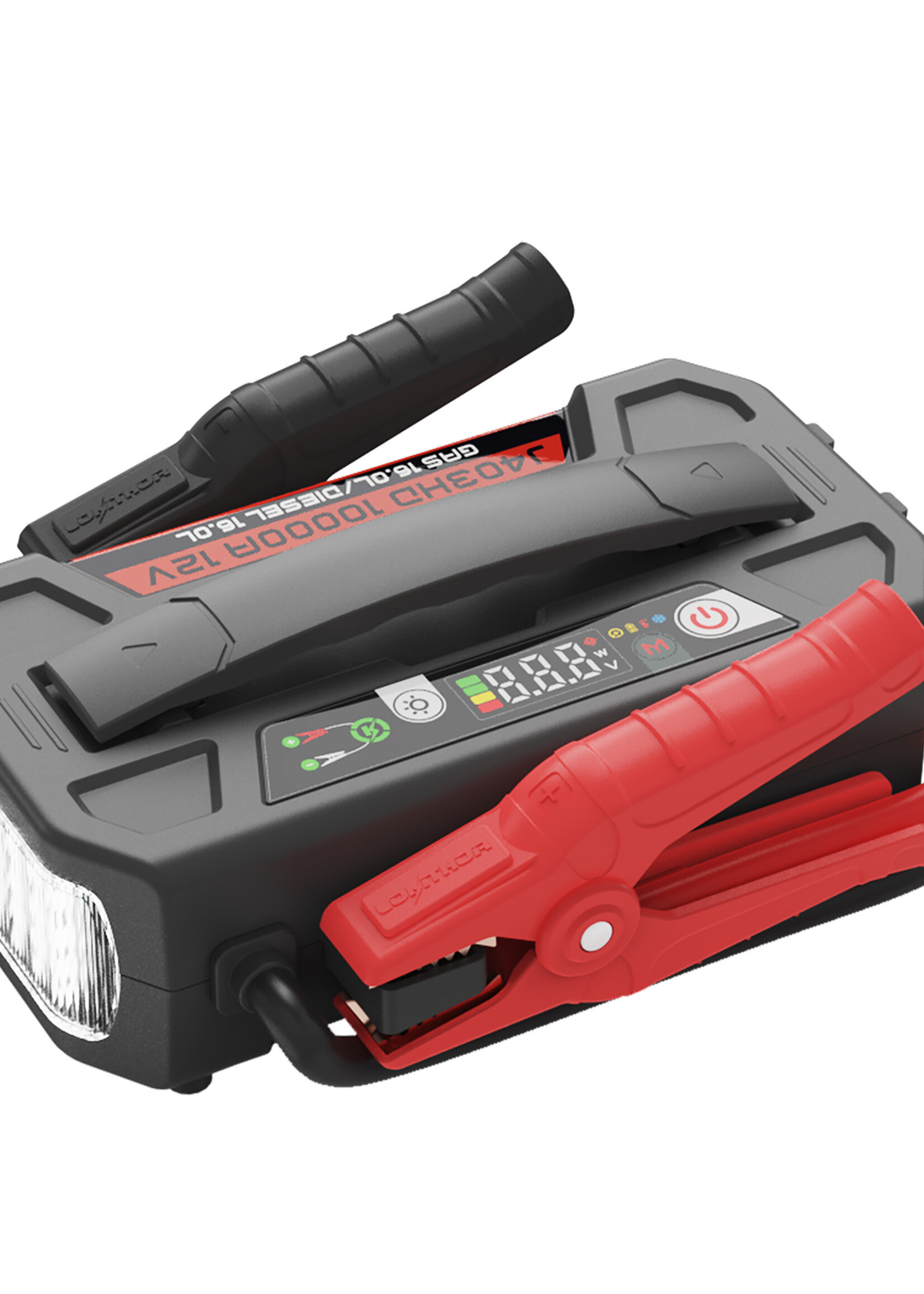 Lokithor De Lokithor J403 HD is een super krachtige jumpstarter die een indrukwekkende superstartstroom van 10.000 ampère levert na een volledige lading, waardoor tot 60 jumpstarts mogelijk zijn. Deze jumpstarter is uitermate geschikt voor het starten van vrachtwa