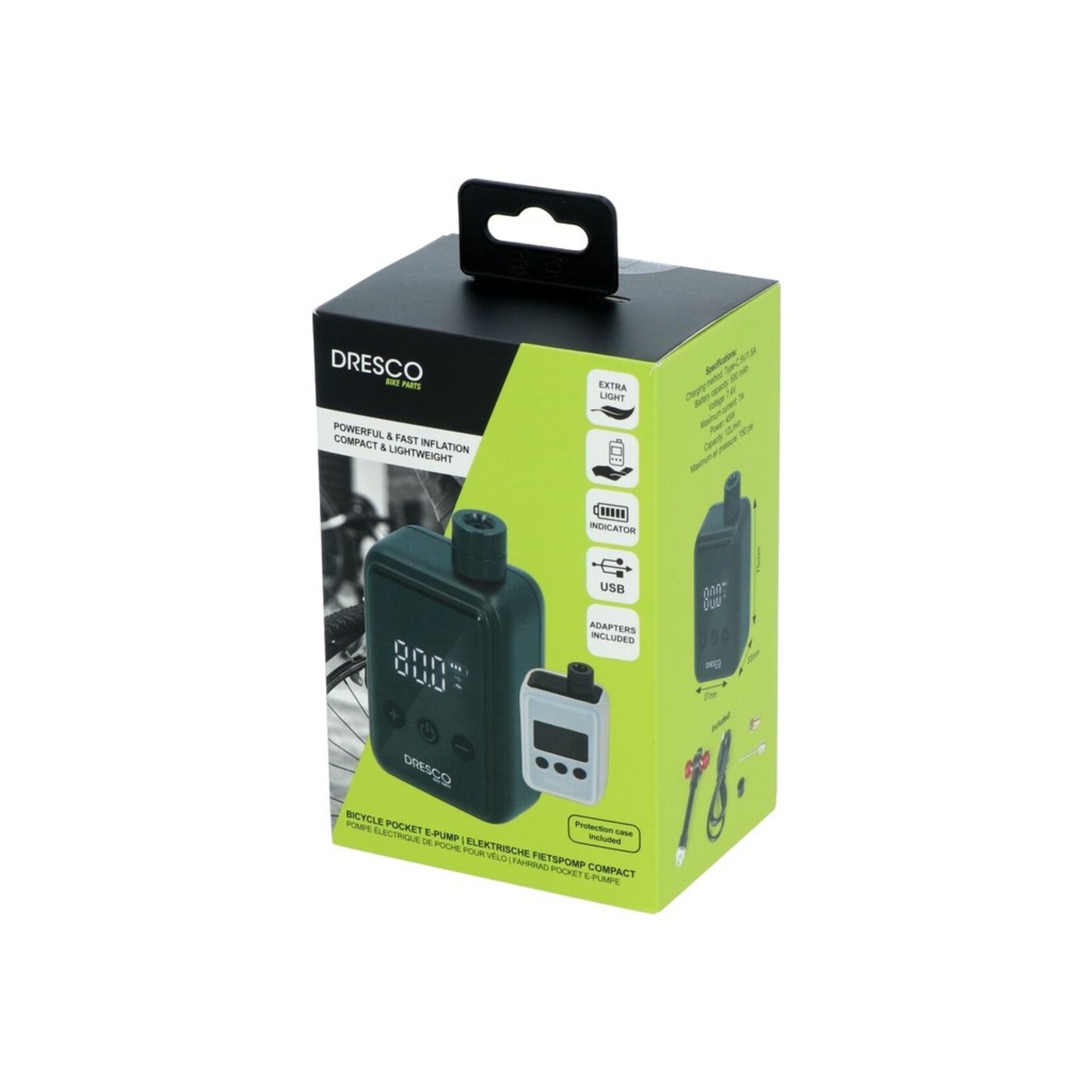 Dresco Dresco Electric Bicycle Pump Compact 7.4V/45W