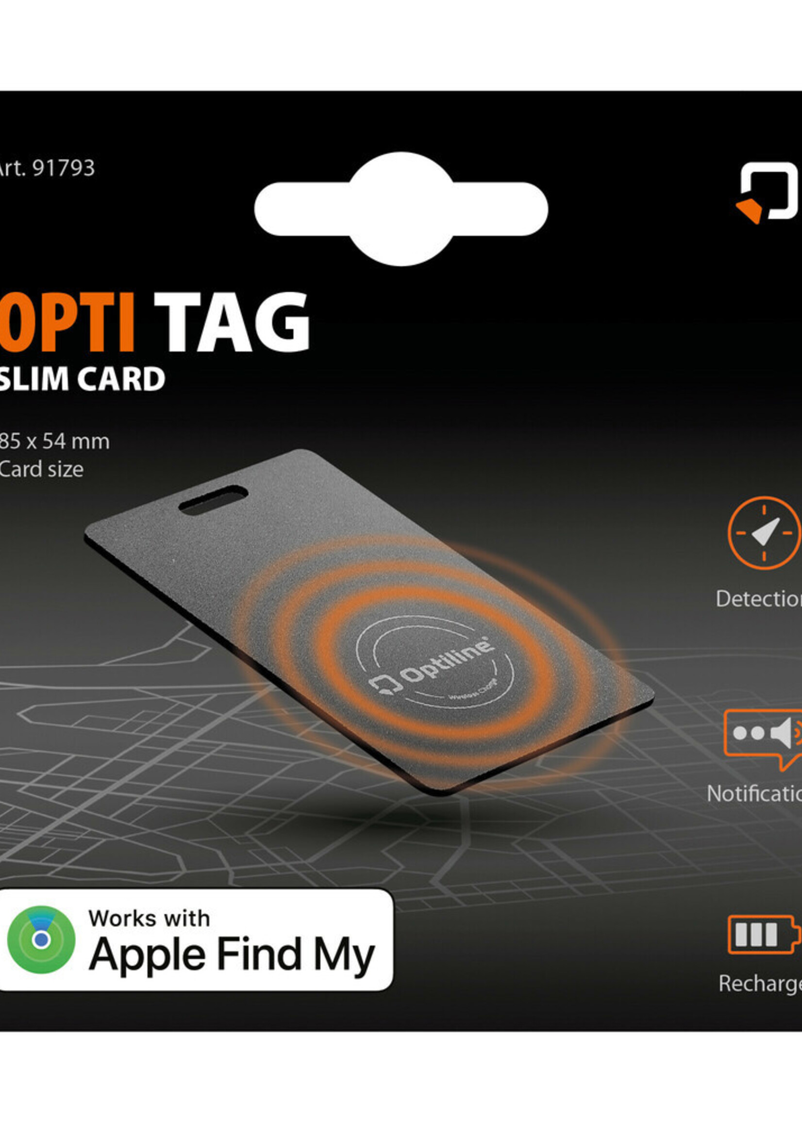 Optiline OptiTag Slim-kaart met geïntegreerde locator
