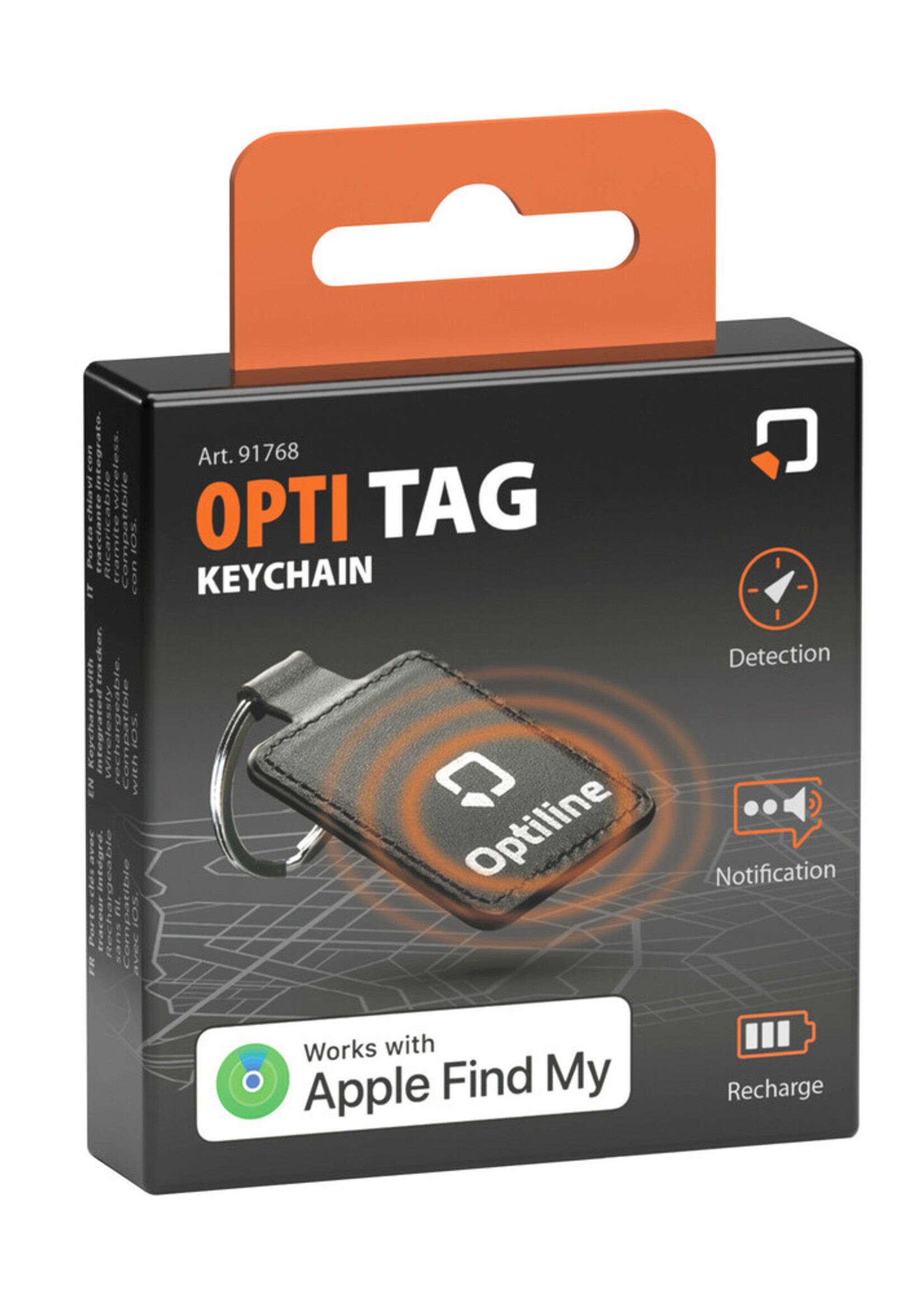 Optiline OptiTag Keychain, keychain with integrated tracker