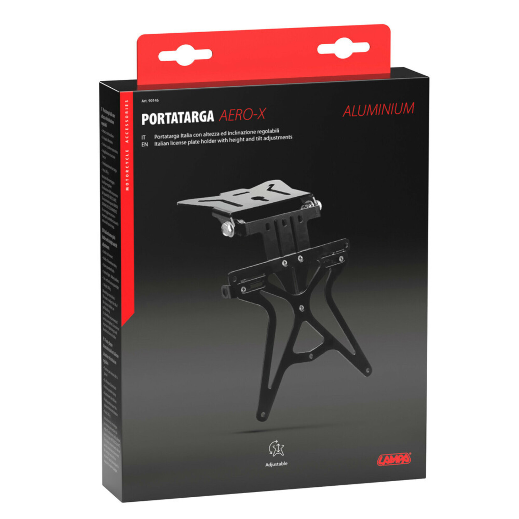 Lampa Aero-X, volledig verstelbare kentekenplaathouder | 90146