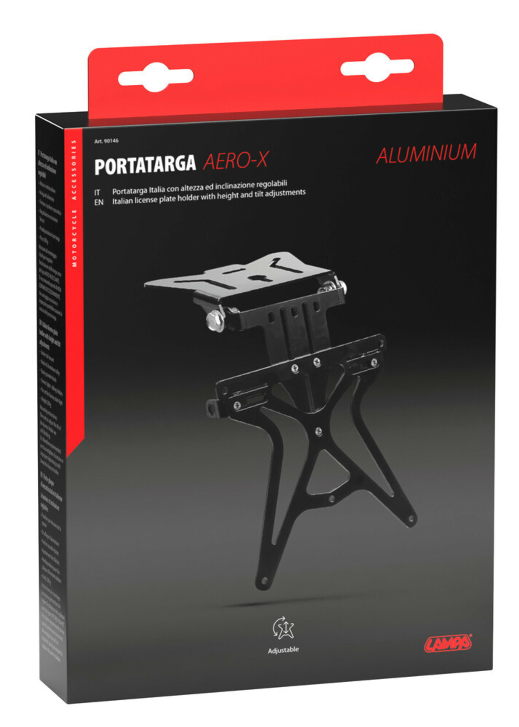 Lampa Aero-X, volledig verstelbare kentekenplaathouder | 90146