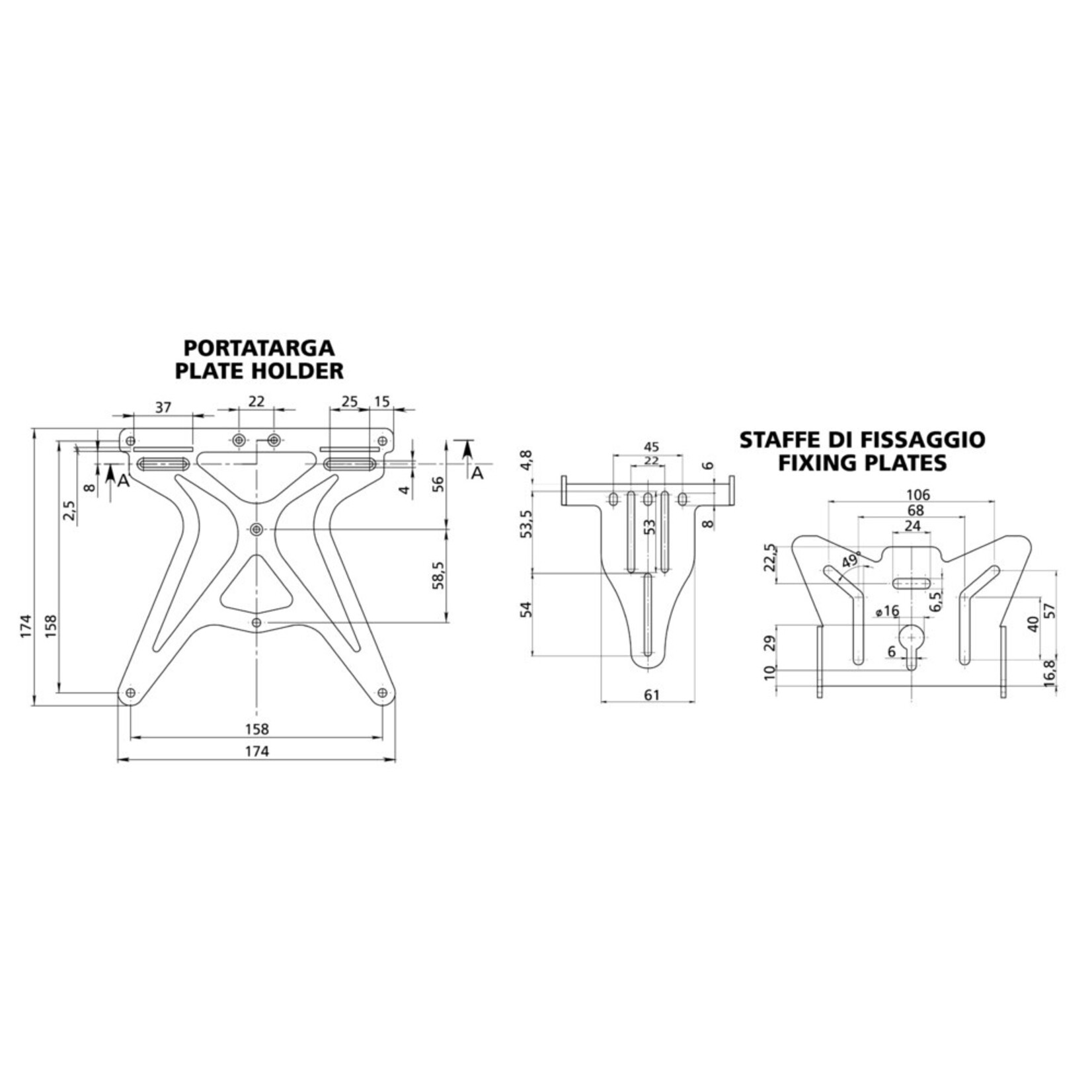 Lampa Aero-X, volledig verstelbare kentekenplaathouder | 90146