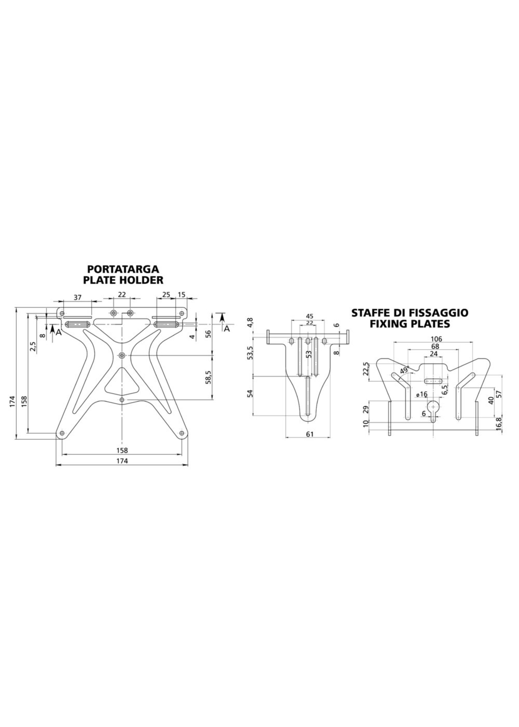 Lampa Aero-X, fully adjustable licence plate holder | 90146