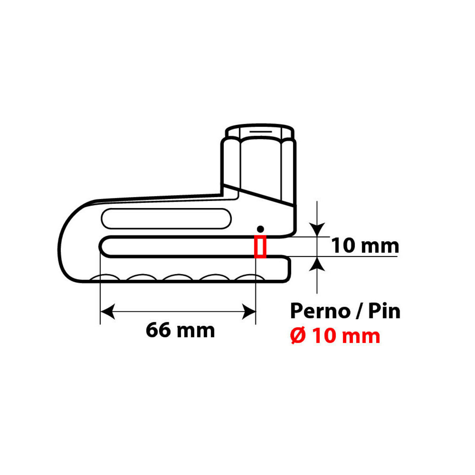 Lampa Schijfremslot - Pin Ø 10 mm | 65390