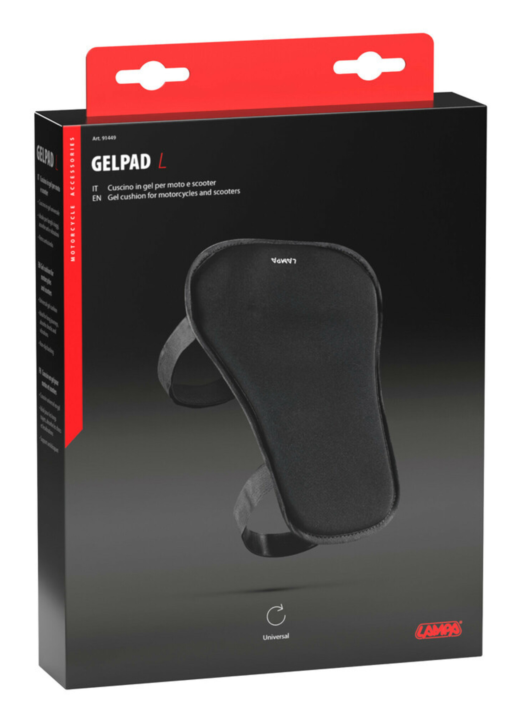 Lampa 91448 | GelPad, gelkussen voor motorfietsen en scooters - M - 27x22 cm