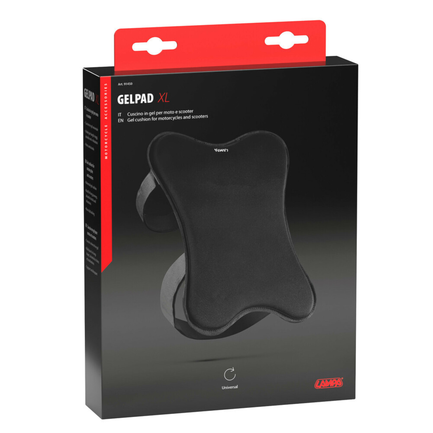 Lampa 91448 | GelPad, gelkussen voor motorfietsen en scooters - M - 27x22 cm