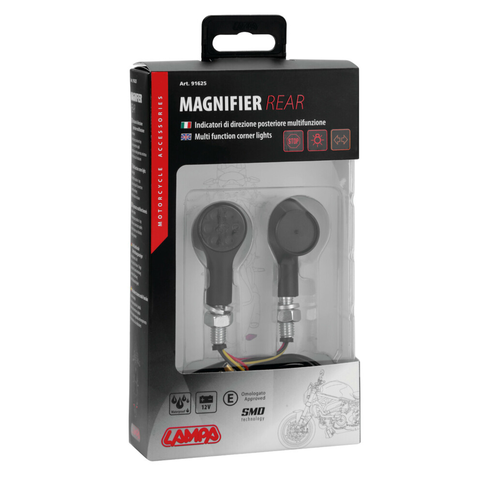 Lampa 91625 | Vergrootglas achter, LED-hoekverlichting en parkeer-/remlichten achter - 12V LED