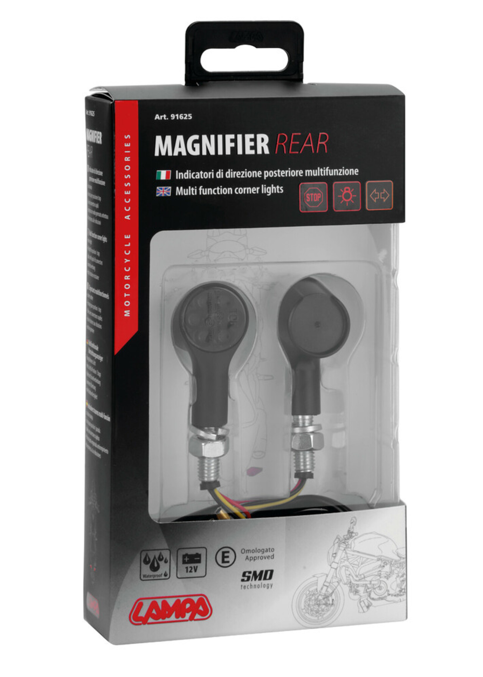 Lampa 91625 | Vergrootglas achter, LED-hoekverlichting en parkeer-/remlichten achter - 12V LED