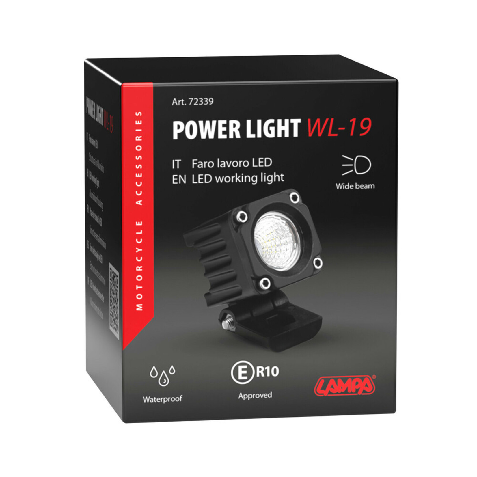 Lampa 72339 | WL-19, extra verlichting, 1 LED - 12/24V - Brede lichtbundel - Wit