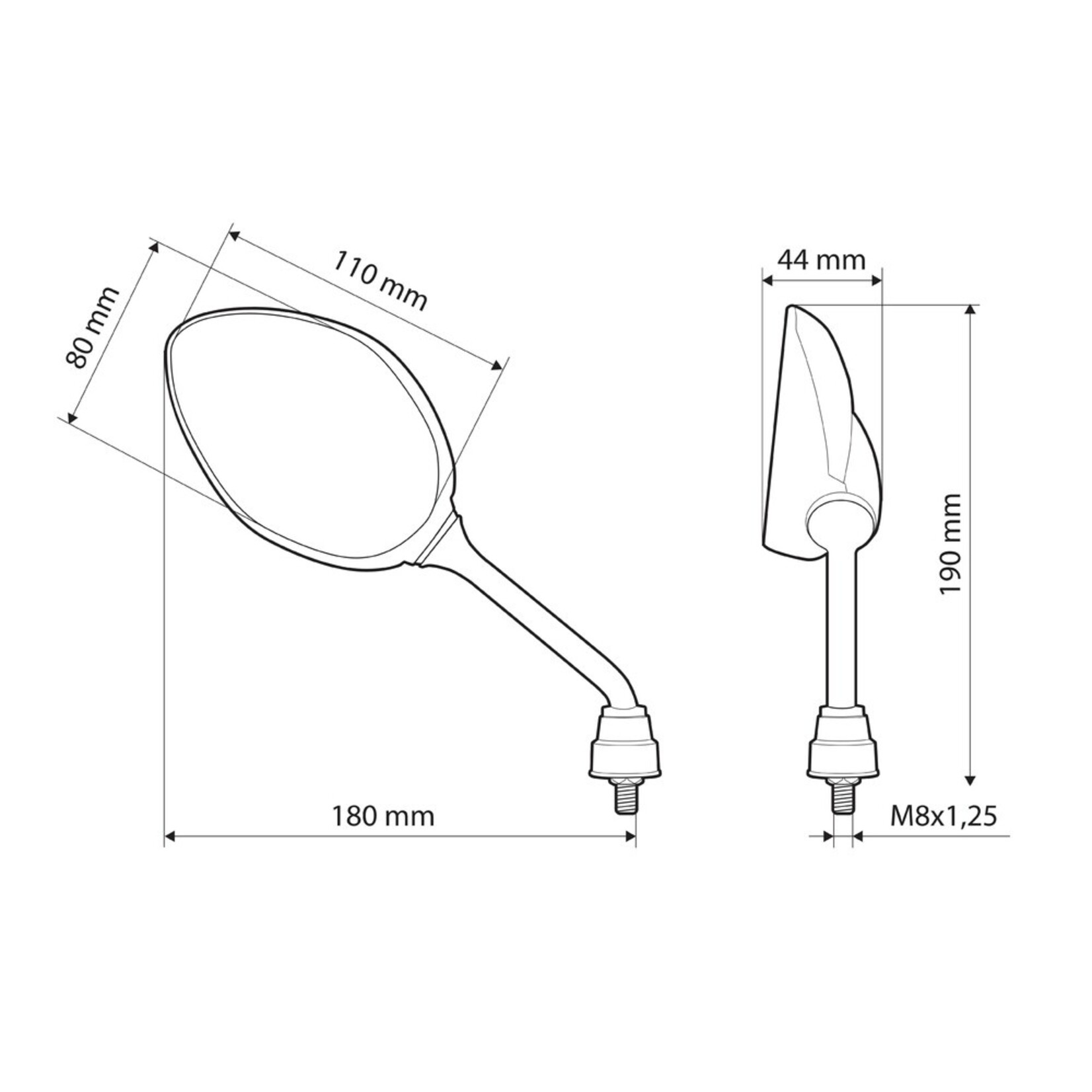 Lampa 90344 | Tori, een paar achteruitkijkspiegels