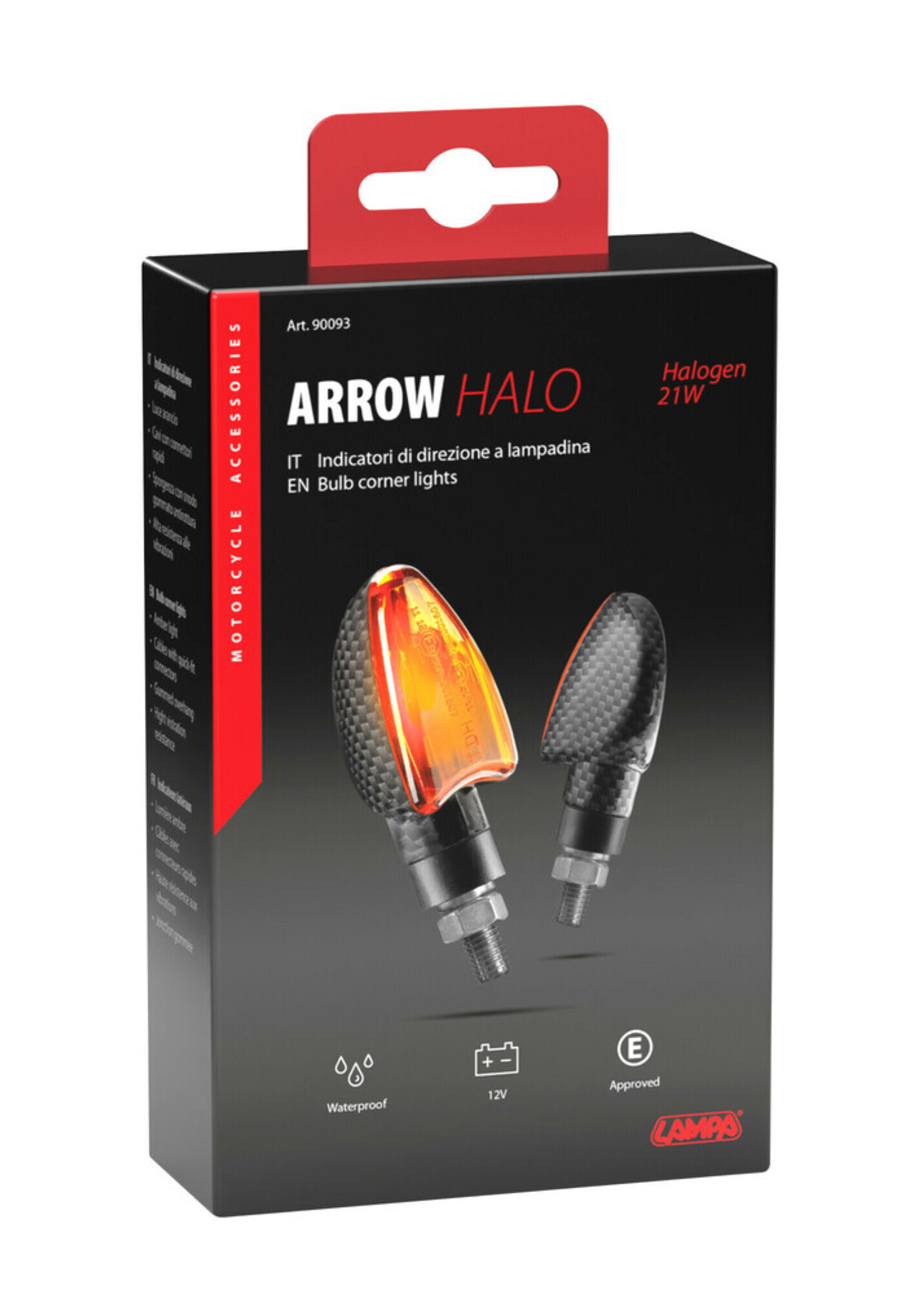 Lampa Arrow Halo, knipperlichten – 21W – Zwart