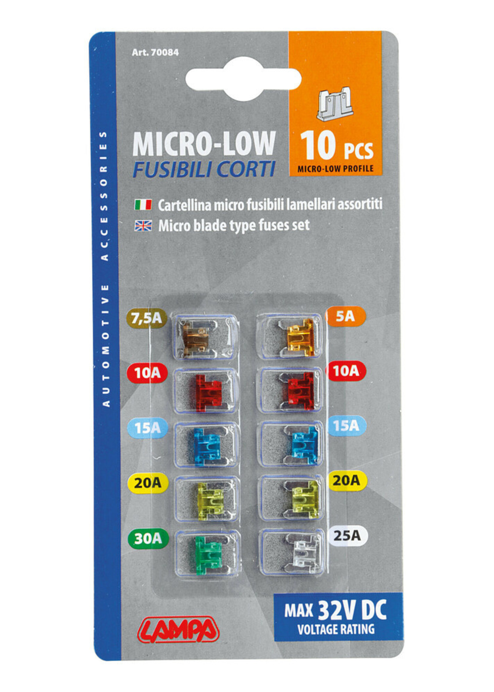 Lampa 70084 | Plaats 10 micro-low-profile zekeringen, 12/32V