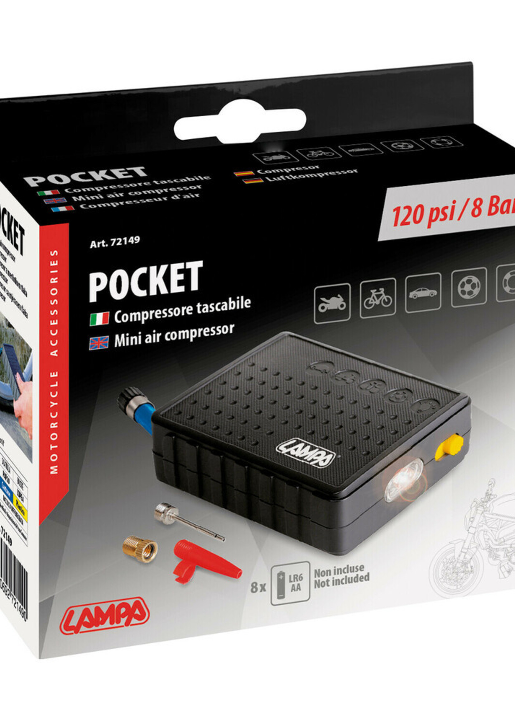 Lampa 72149 | Mini-luchtcompressor met led-zaklamp