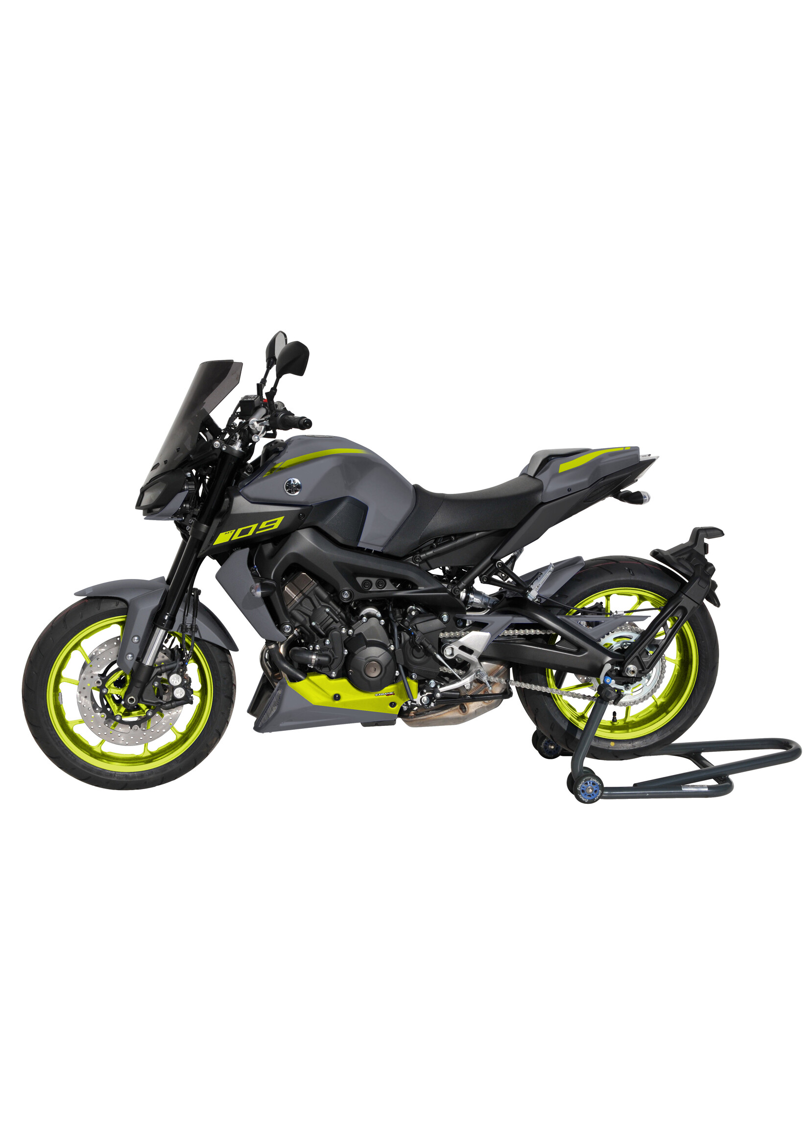 Ermax belly pan ermax mt09/fz 9 2017/2020 nimbus grey/night fluo