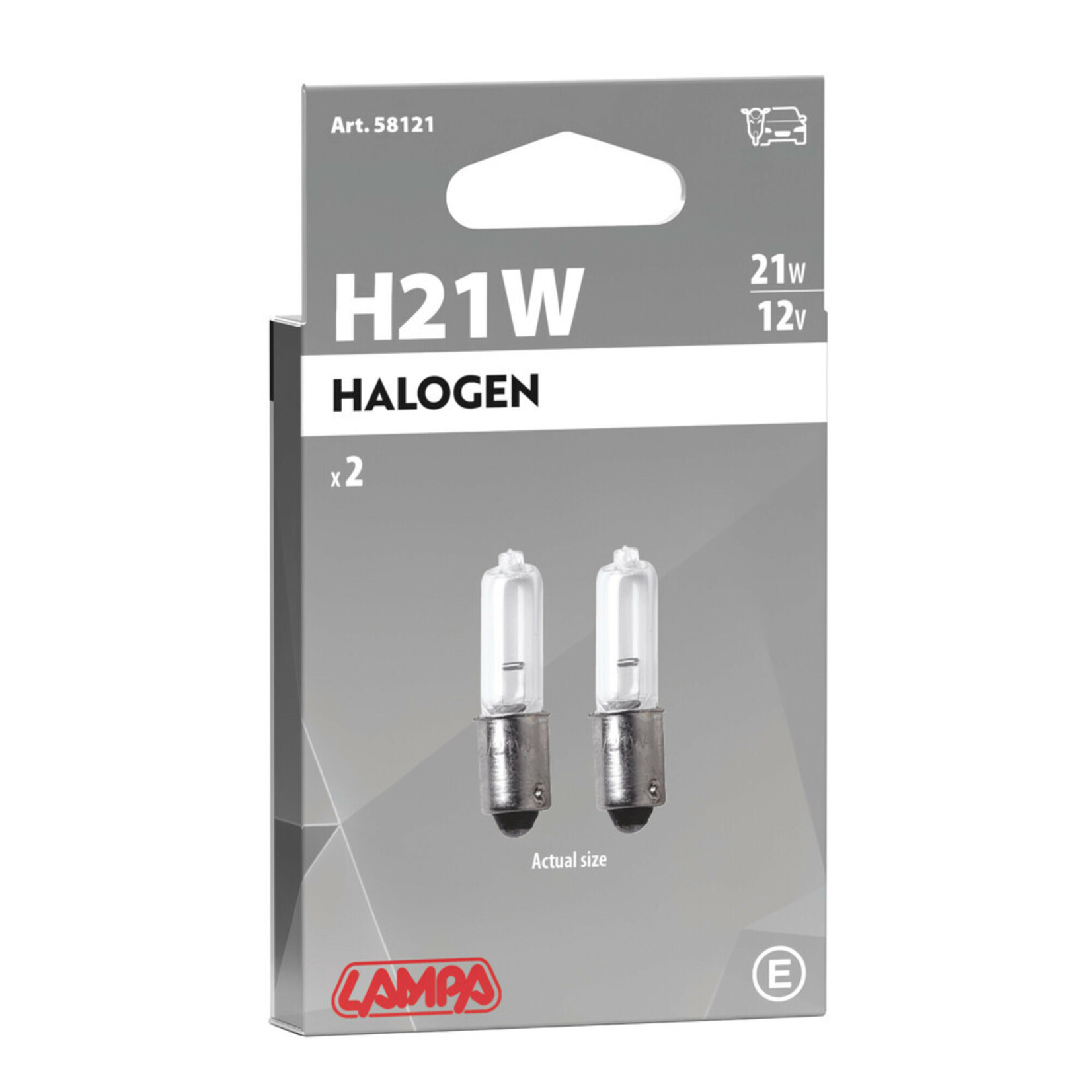 Lampa 12V halogeen microlamp - HY21W - 21W - BAY9s - 2 stuks - Doos - Amber