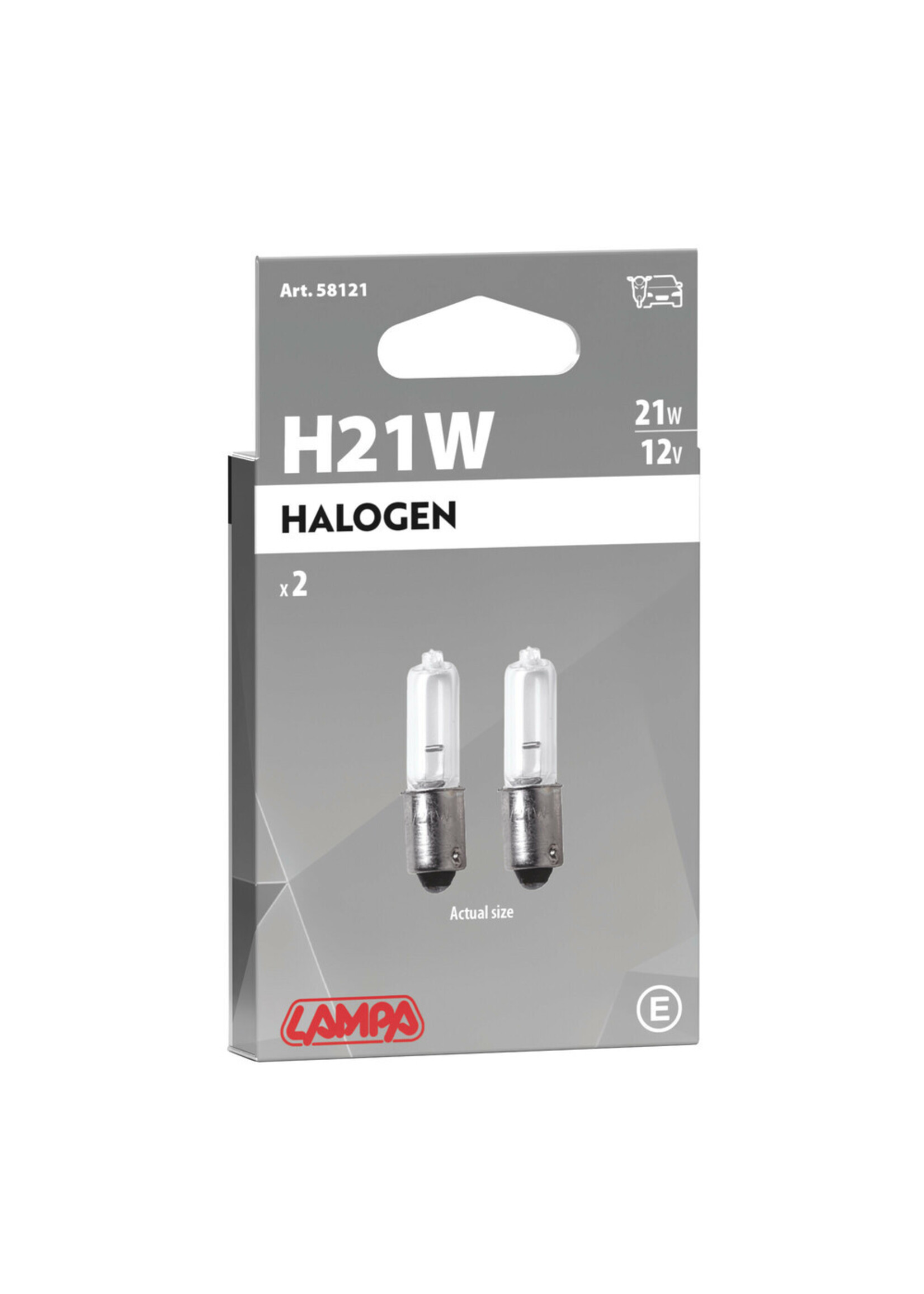 Lampa 12V halogeen microlamp - HY21W - 21W - BAY9s - 2 stuks - Doos - Amber