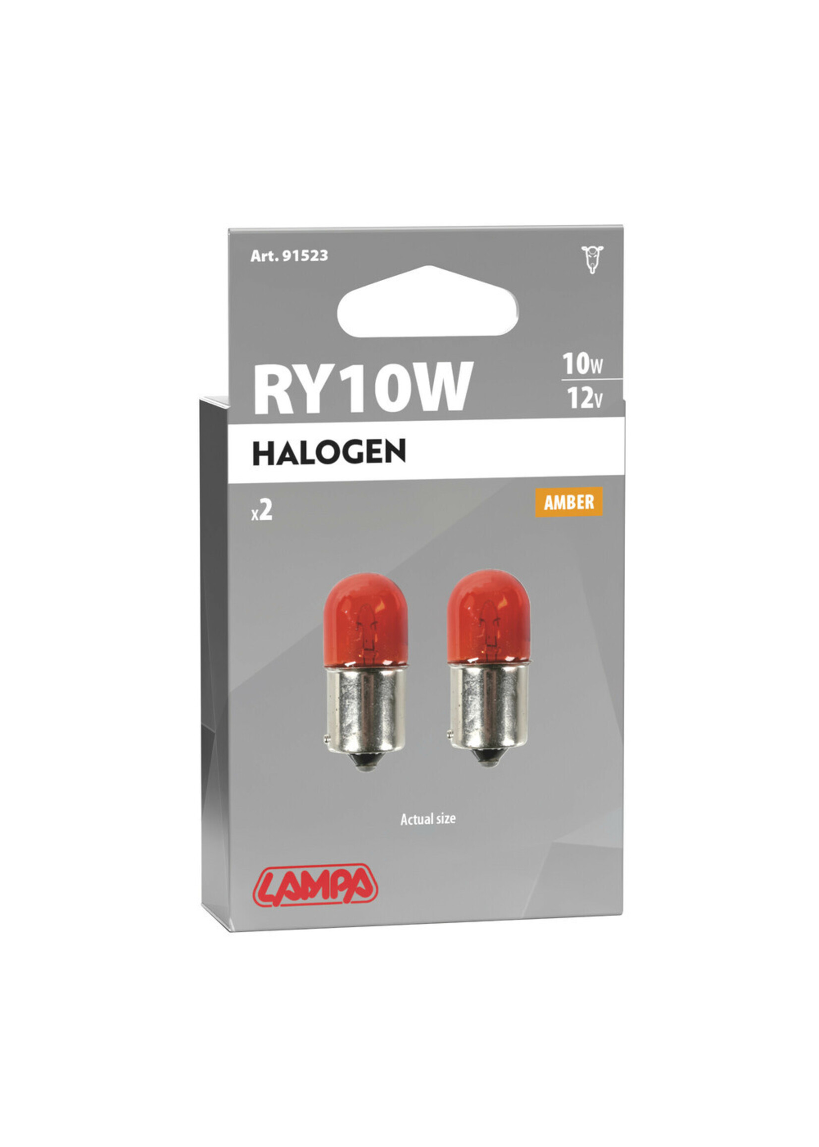 Lampa 12V Single filament lamp - RY10W - 10W - BAU15s - 2 pcs - Box - Amber