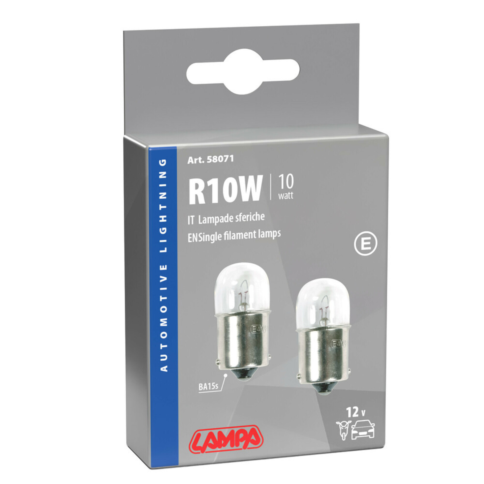 Lampa 12V gloeilamp met enkele gloeidraad - RY10W - 10W - BAU15s - 2 stuks - Doos - Amber