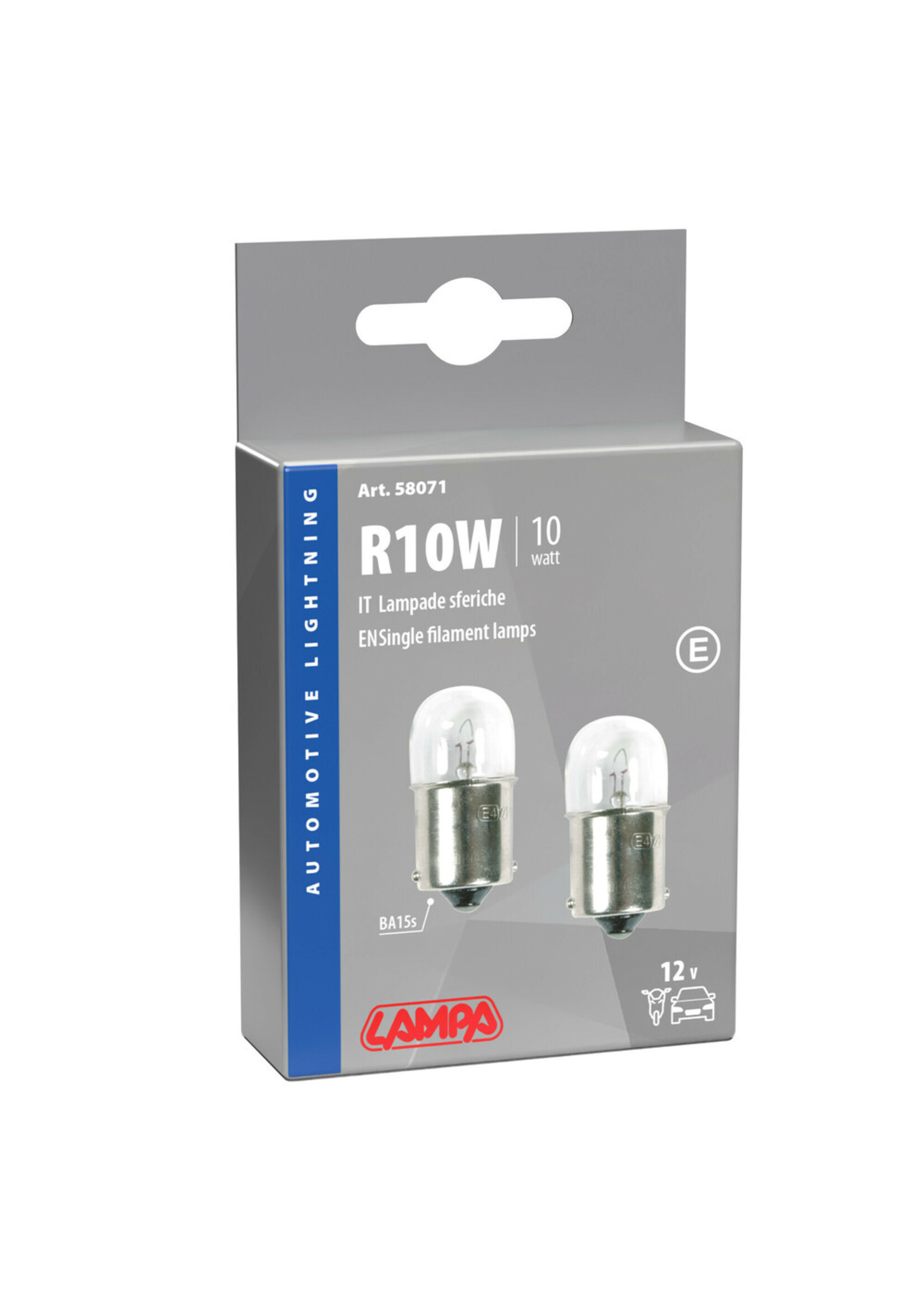 Lampa 12V Single filament lamp - RY10W - 10W - BAU15s - 2 pcs - Box - Amber