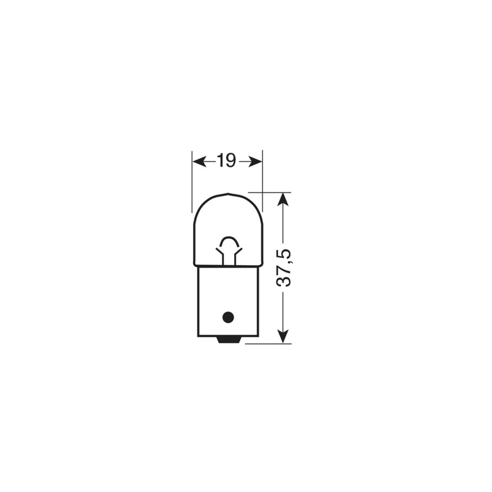 Lampa 12V gloeilamp met enkele gloeidraad - RY10W - 10W - BAU15s - 2 stuks - Doos - Amber