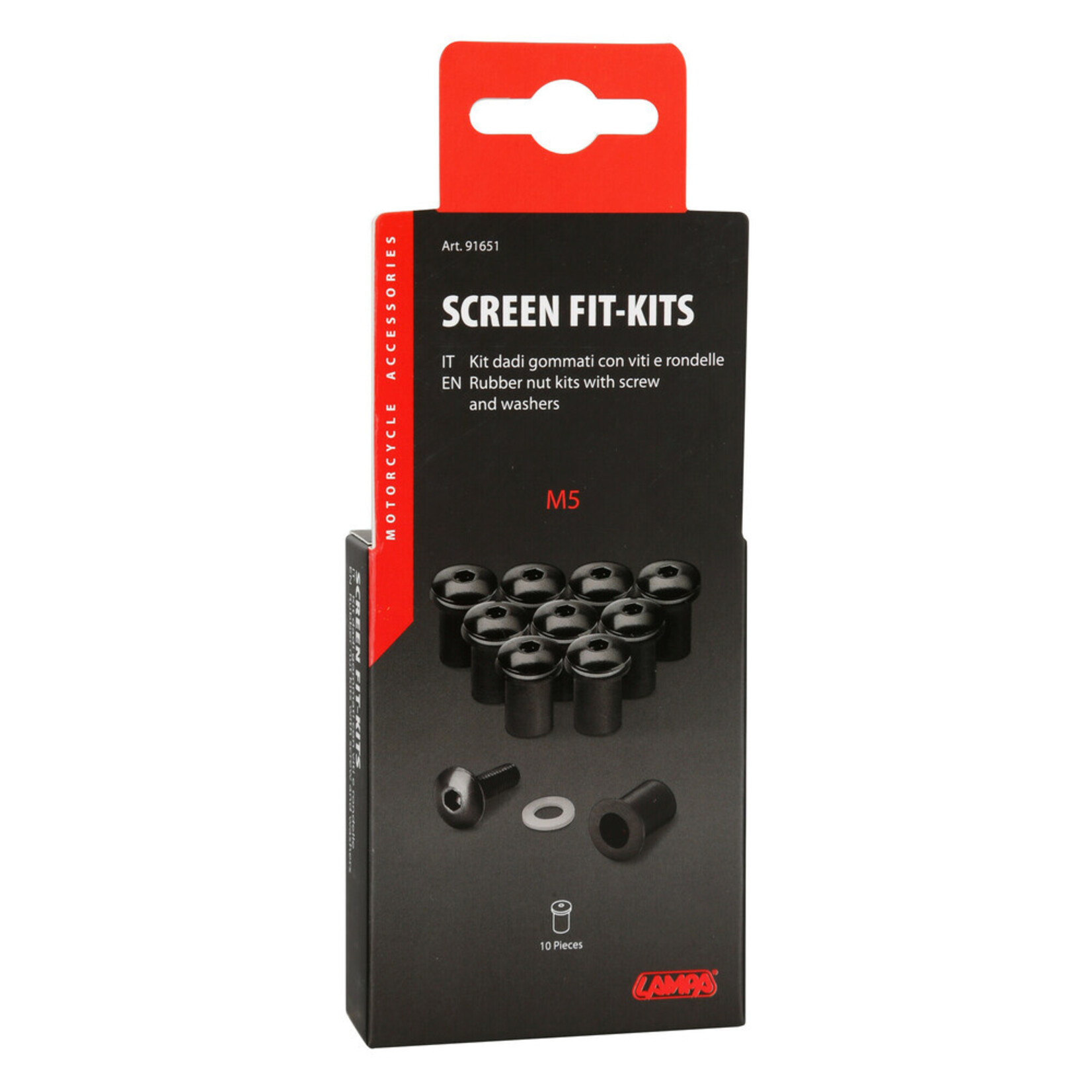 Lampa Screen Fit-Kits, rubberen moersets met schroef en ringen