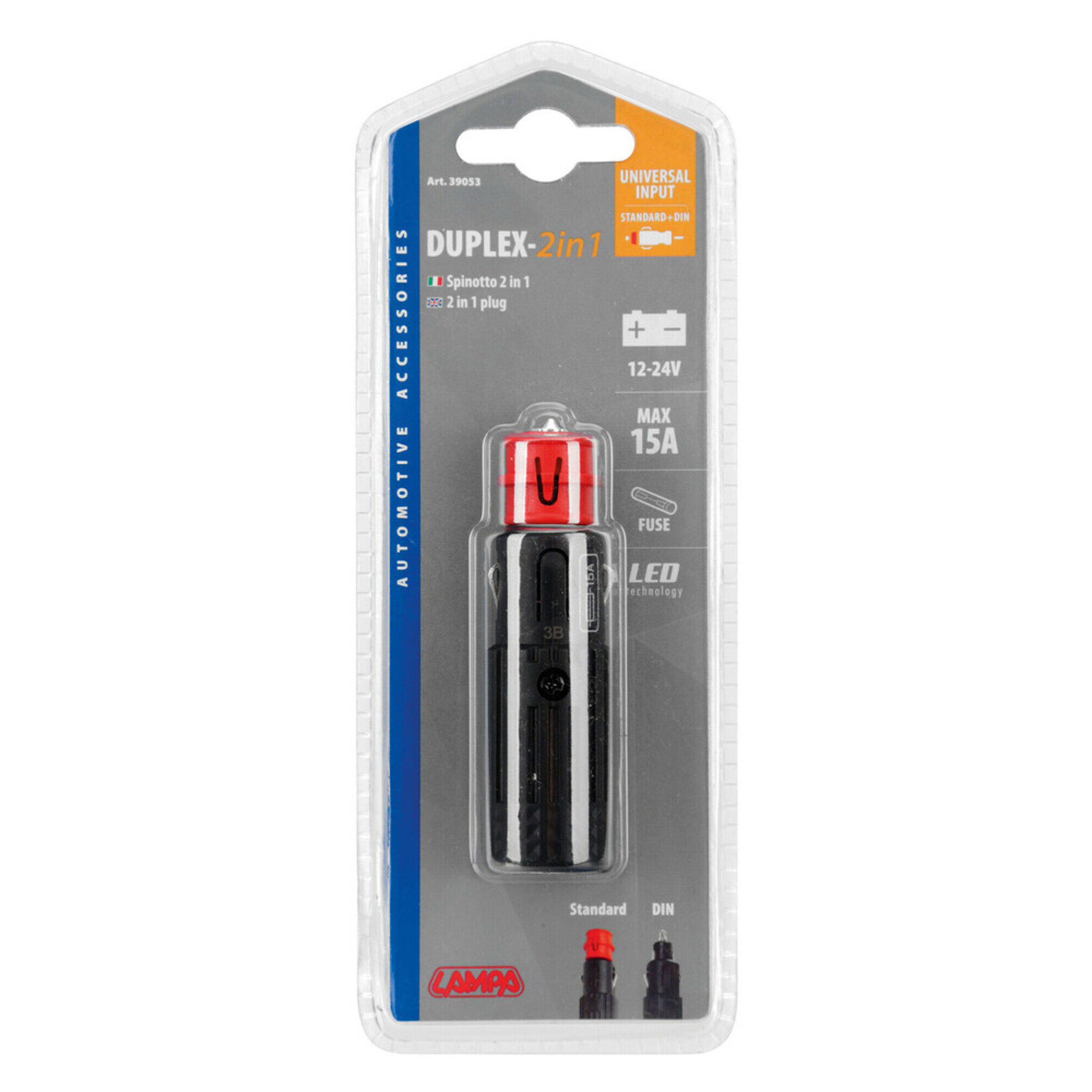 Lampa Universele sigarettenaanstekerplug - 12/24V