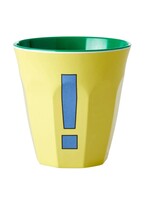 Rice Mok melamine cup with exclamation mark yellow per stuk