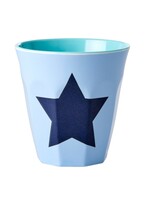 Rice Mok melamine cup with star soft blue per stuk