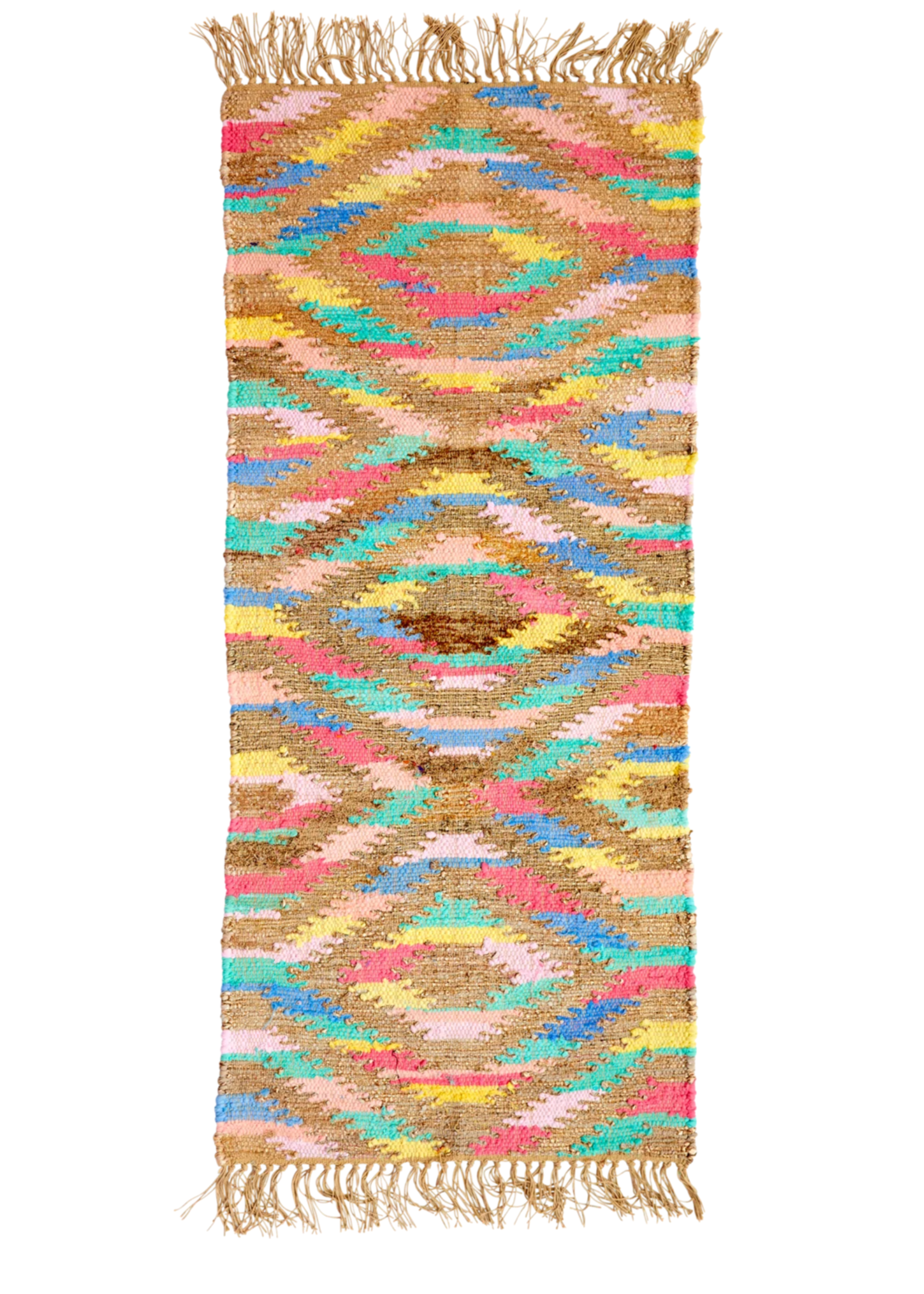 Rice Vloerkleed multicolored cotton runner in pastel colors