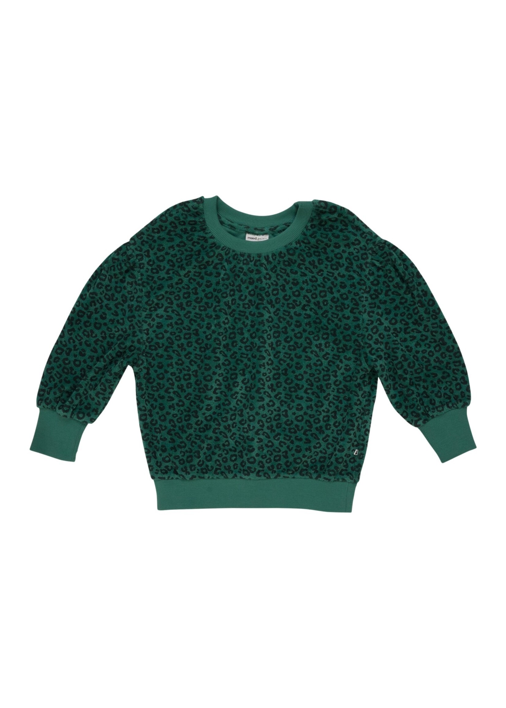 Maed for mini Trui Leafy leopard sweater