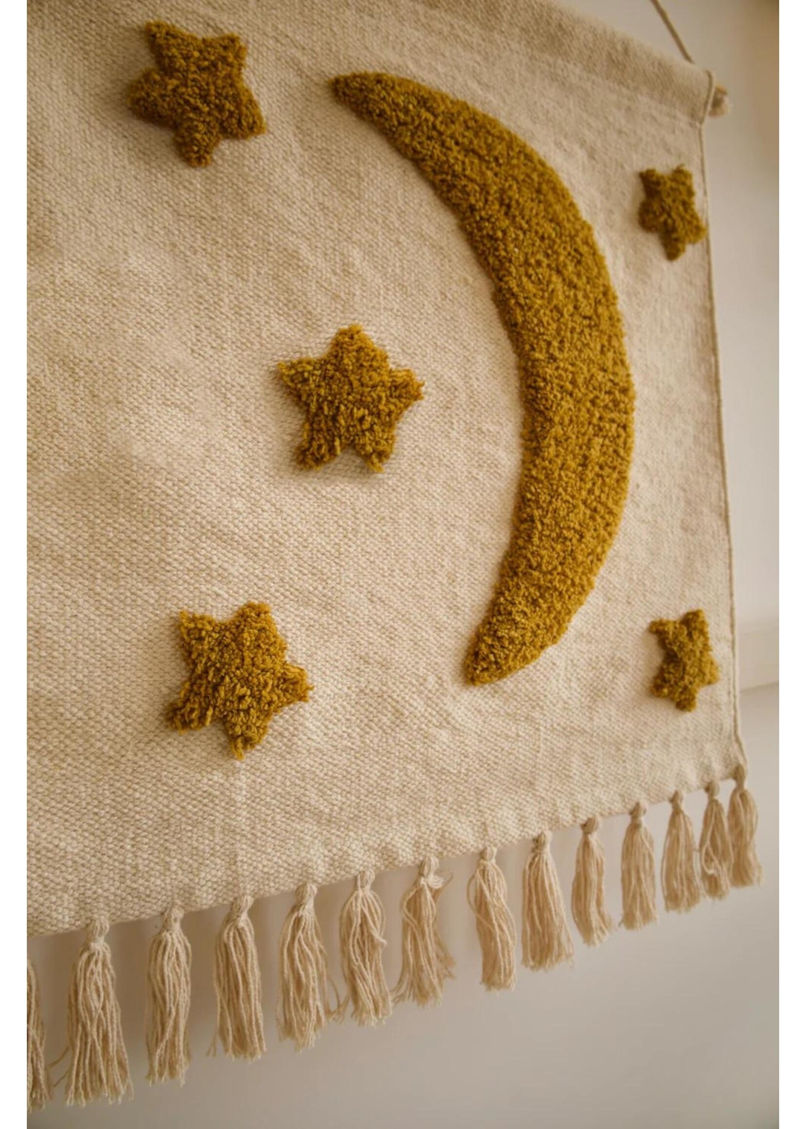 À la Wanddecoratie tufted wall decoration moon + stars