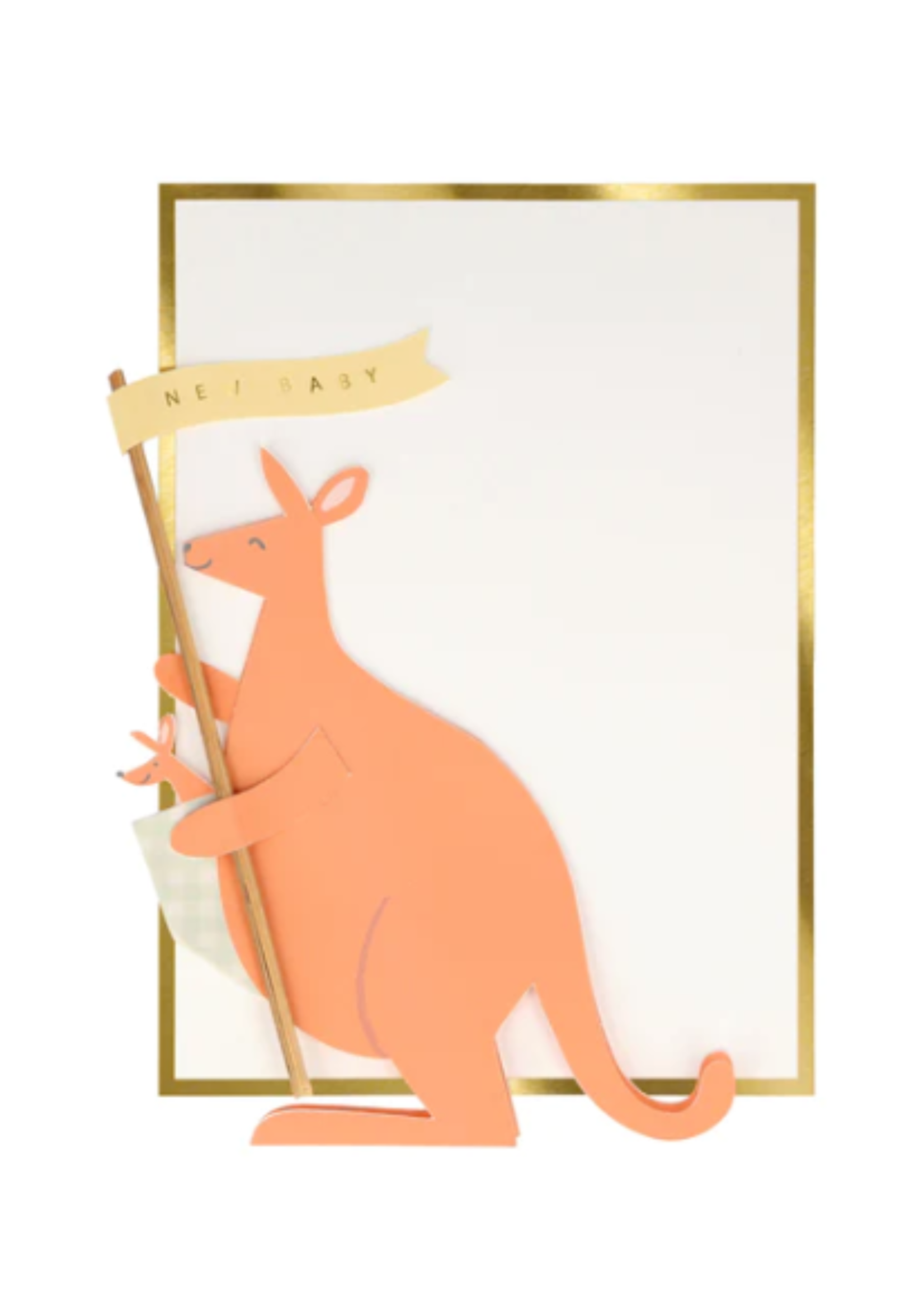 Meri Meri Ansichtkaart baby kangaroo stand-up card