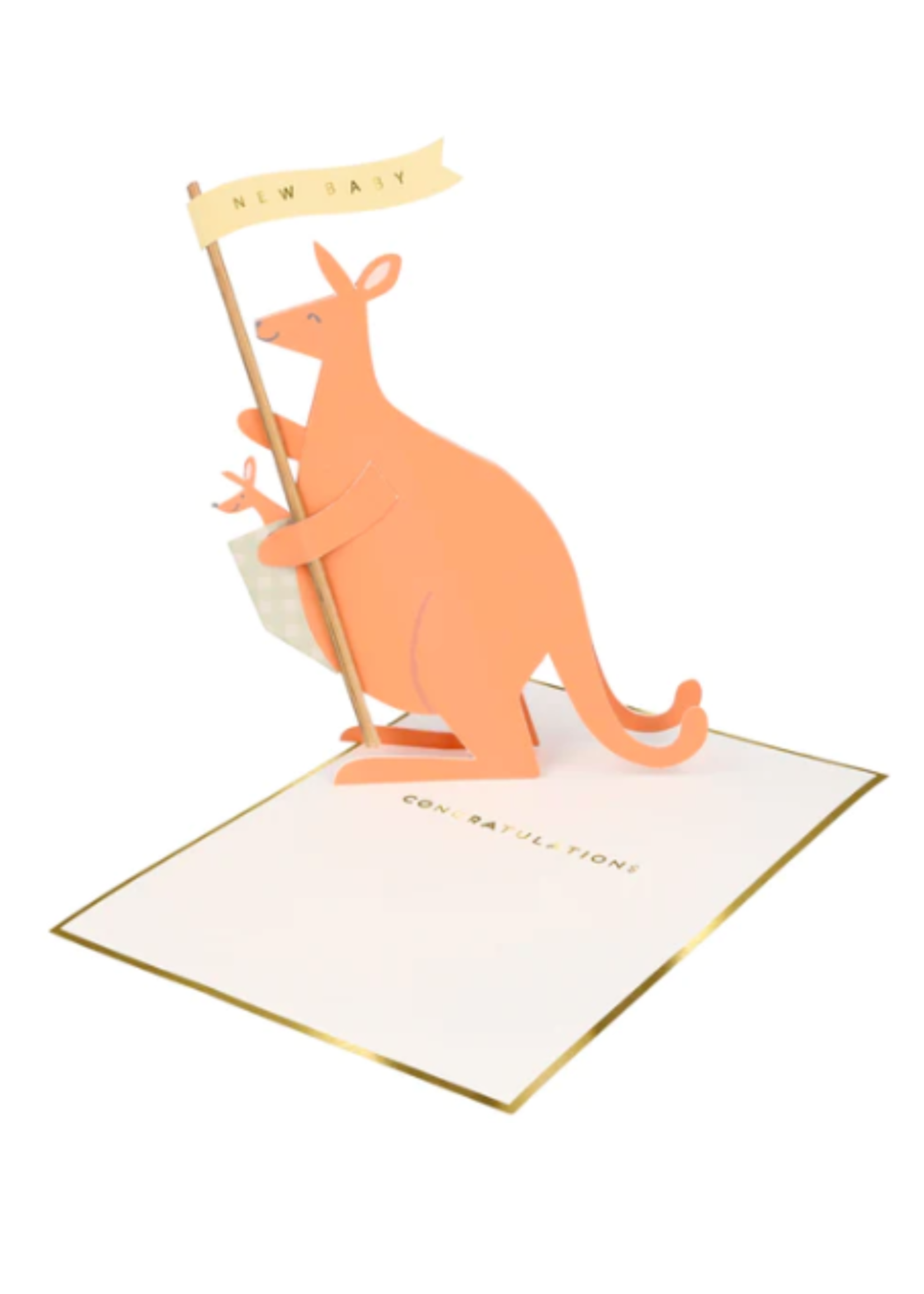 Meri Meri Ansichtkaart baby kangaroo stand-up card