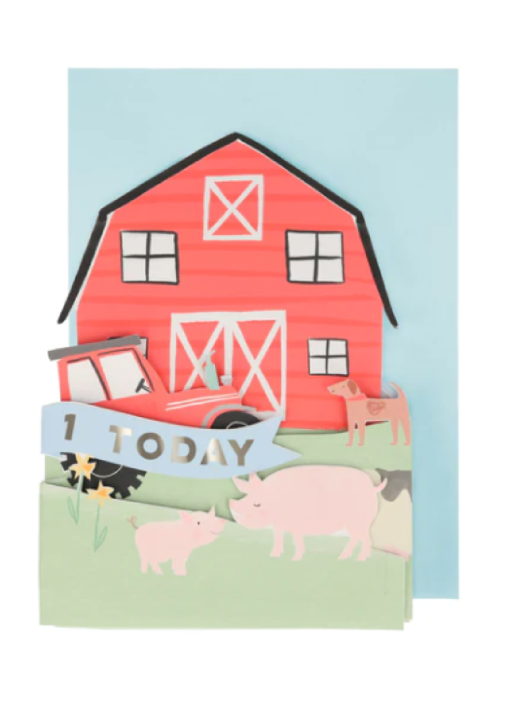 Meri Meri Ansichtkaart on the farm 3D card