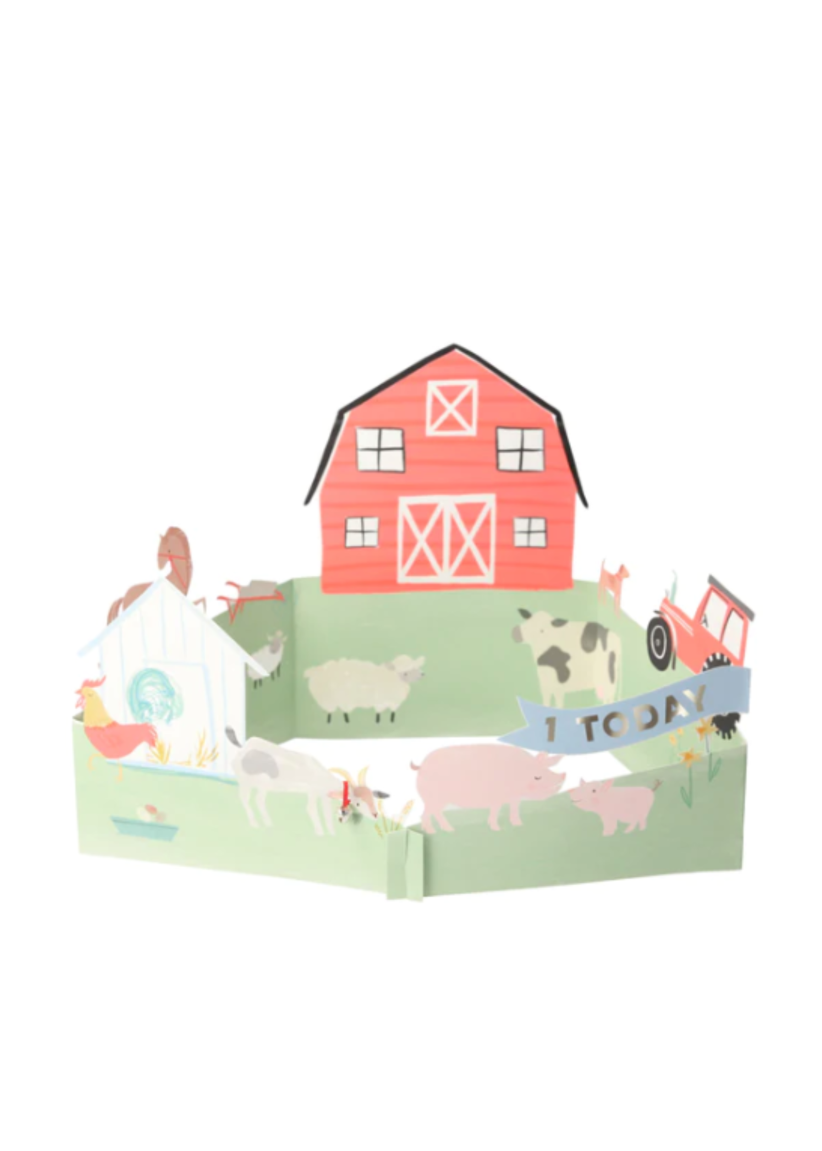 Meri Meri Ansichtkaart on the farm 3D card