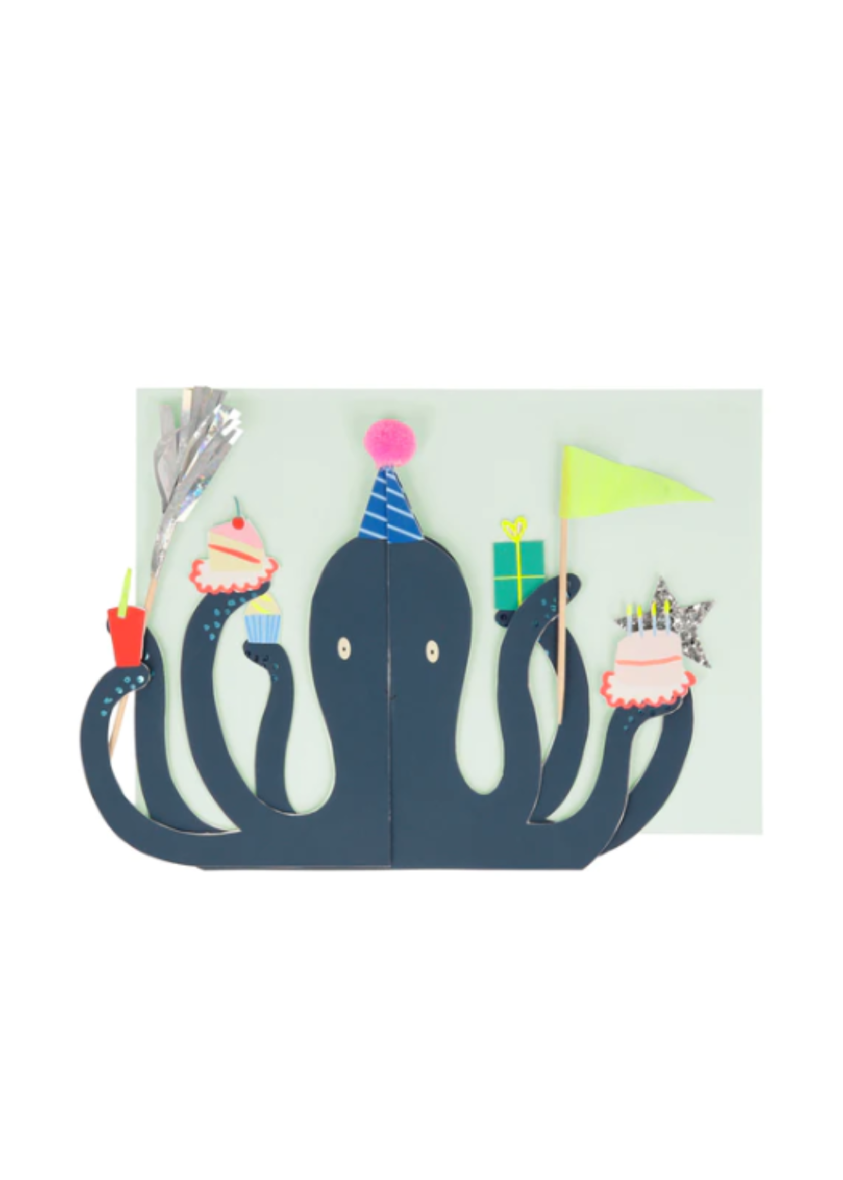 Meri Meri Ansichtkaart party octopus stand-up card