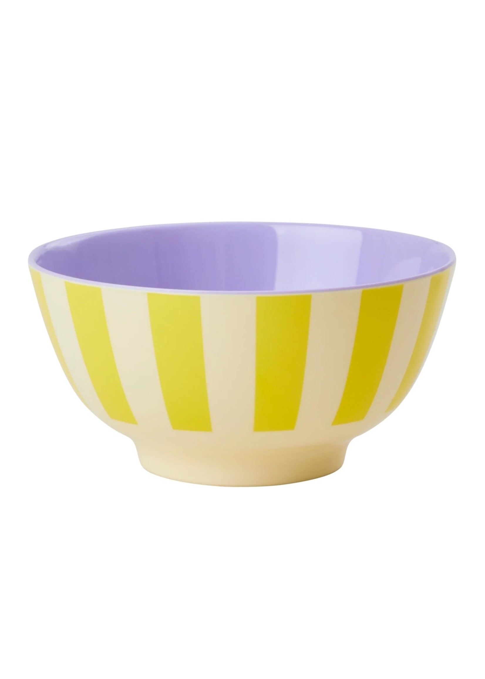 Rice Kom melamine kom crème yellow stripes print