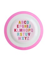 Rice Bord Melamine side plate with alphabet pink print